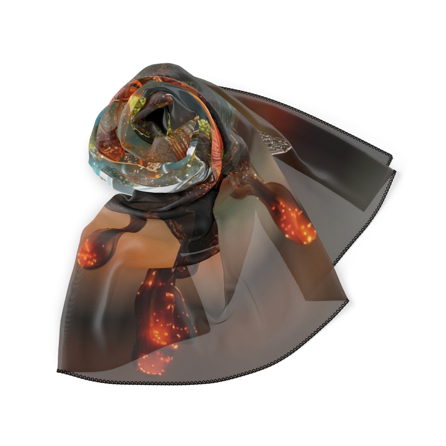 Forest Within Fish Poly Scarf – Liquid Twilight Sanctuary
