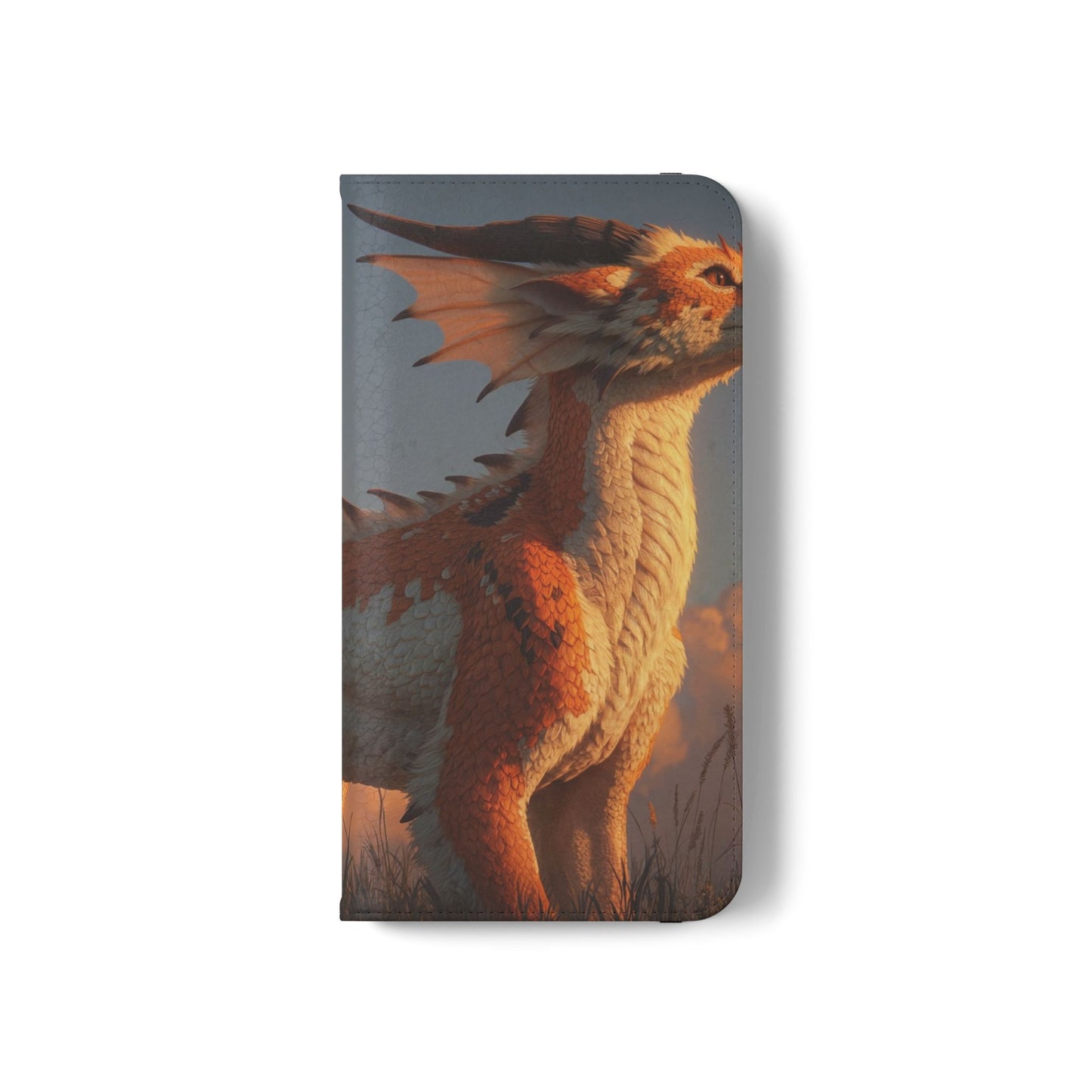 Gilded Dragon Flip Cases – Amber Sunset Guardian