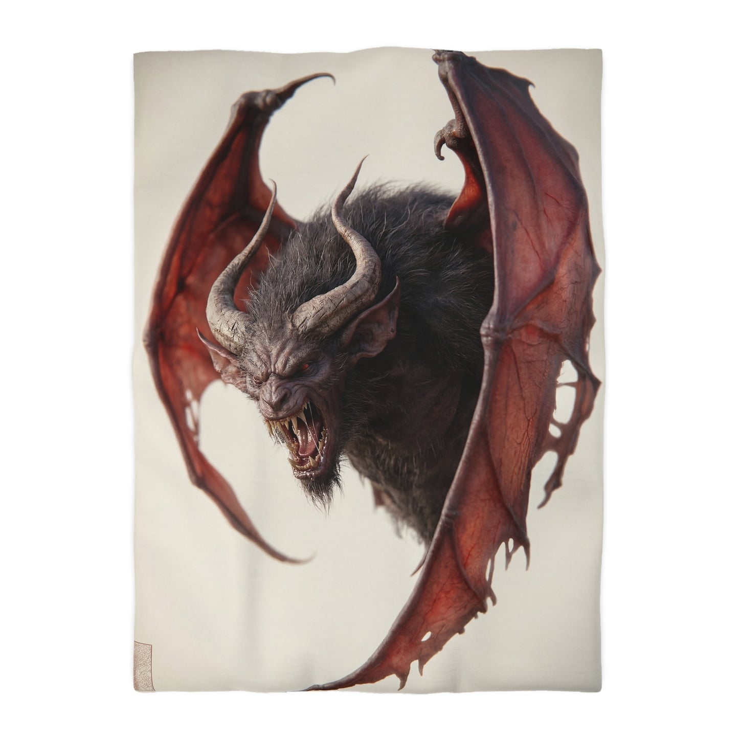 Crimson Winged Horror Microfiber Duvet Cover – Shadowed Beast Roar