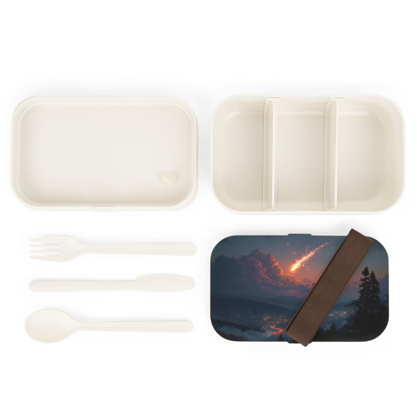 Comet Fall Bento Lunch Box – Meteor Sky Over Misty Valley