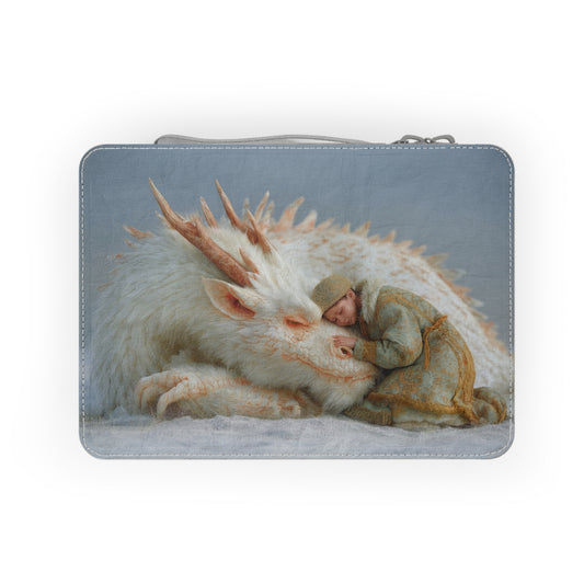 Sleeping Dragon & Child Paper Lunch Bag – Velvet Fur and Snowy Rest