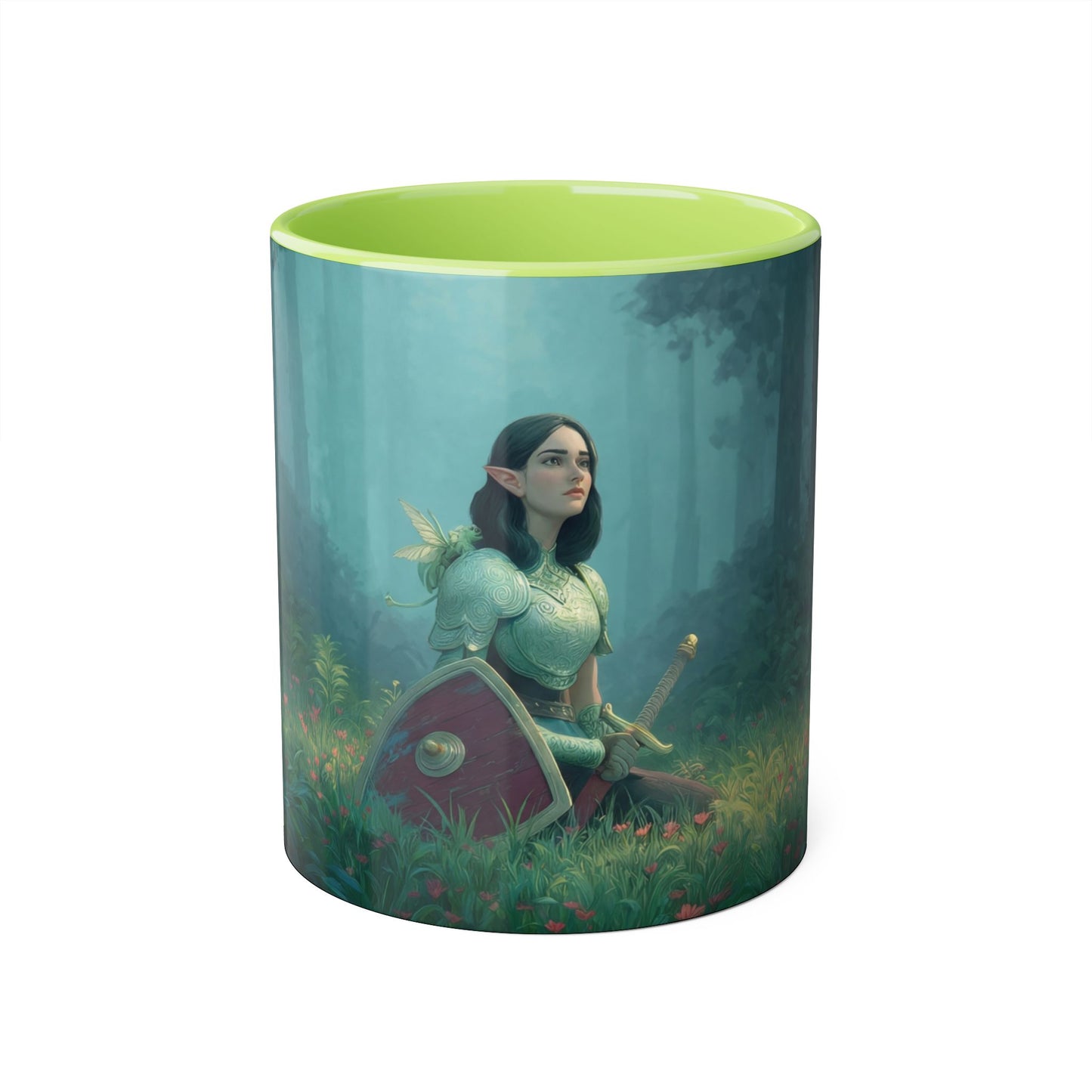 Forest Sentinel Accent Mugs, 11oz – Elven Guardian at Rest