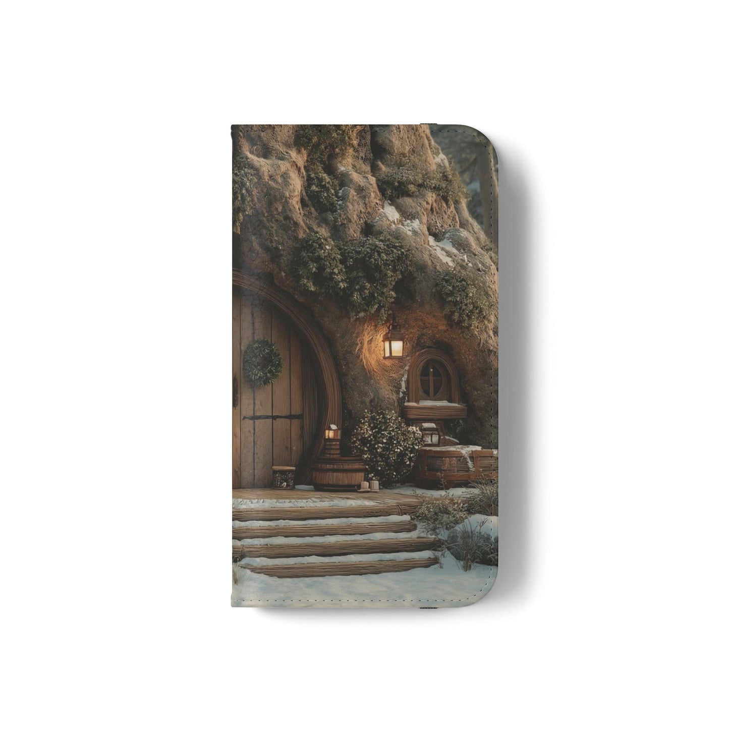 Hobbit Hole Flip Cases – Cozy Winter Doorway Scene