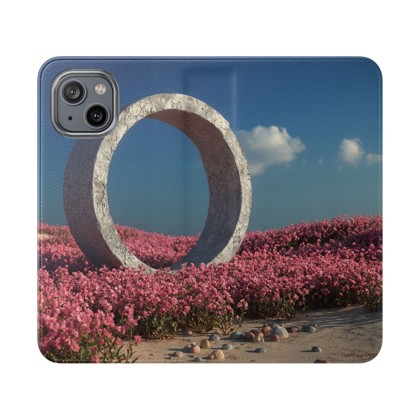 Stone Circle Flip Cases – Pink Flower Field Monument