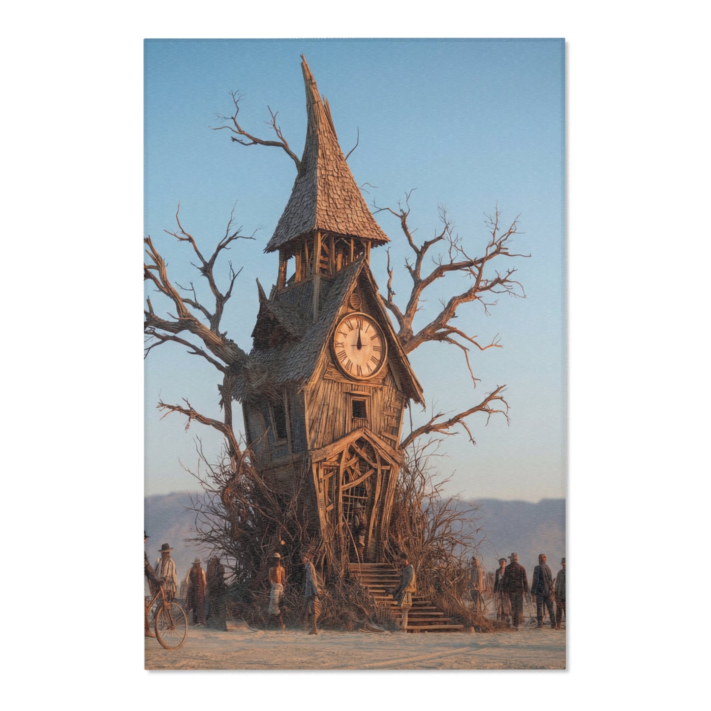 Clock Tower in the Dryland Area Rugs – Timeless Wanderer’s Sanctuary