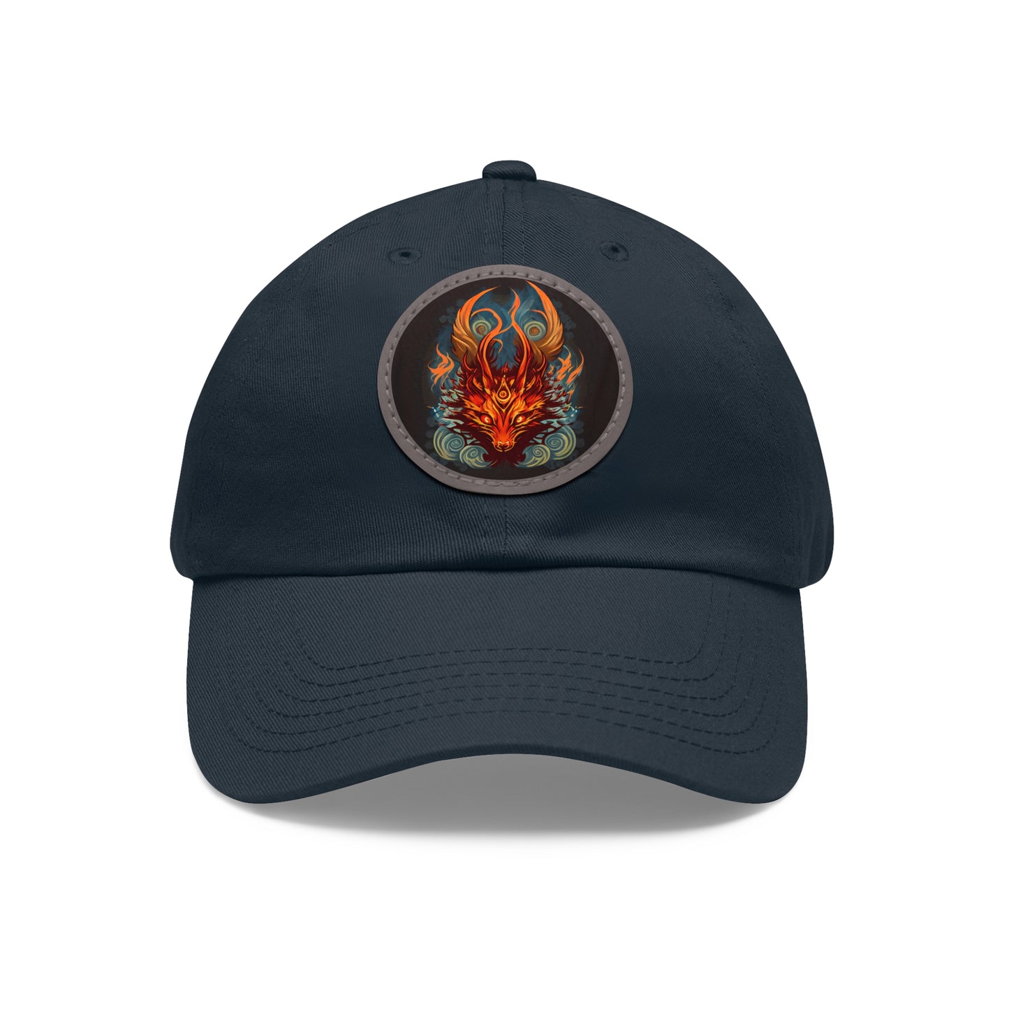 tshirt design, nine-tailed fox - Dad Hat with Leather Patch (Round)