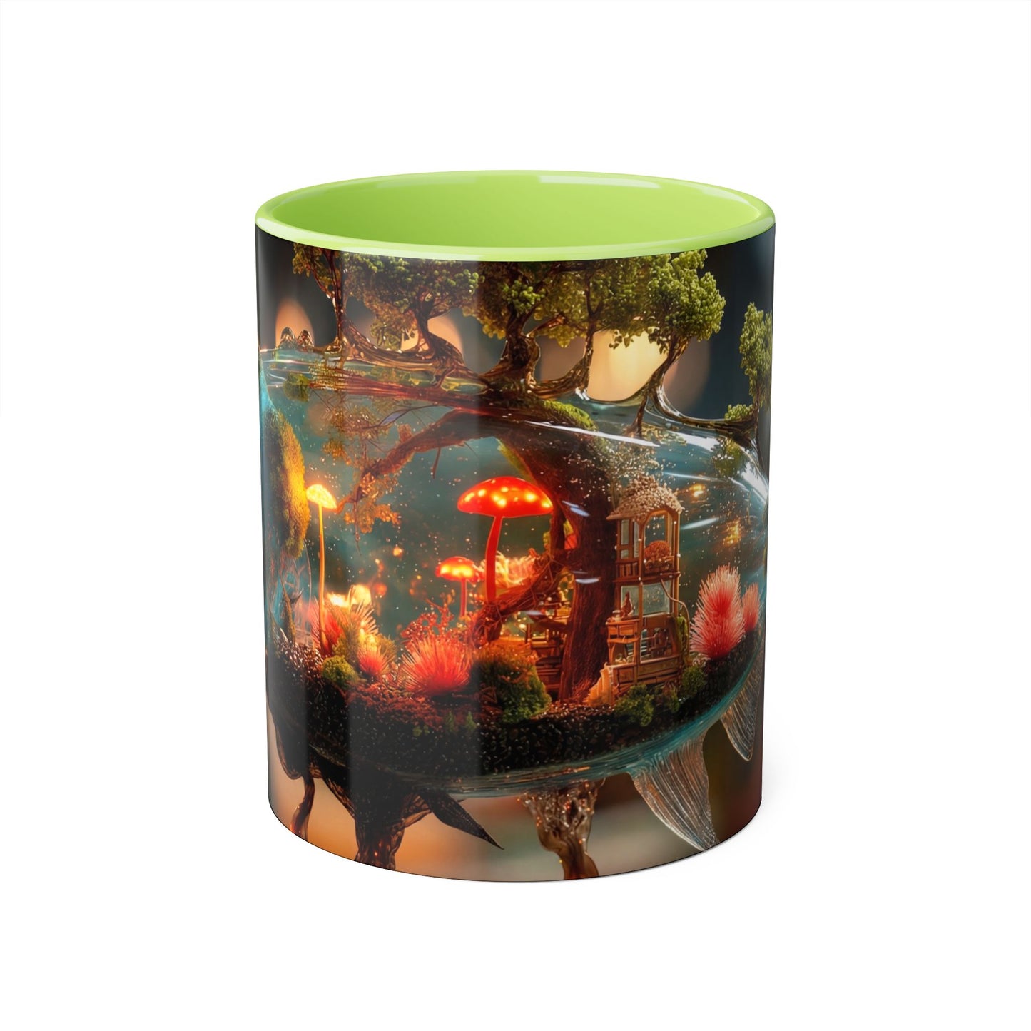 Whispering Forest Fish Mug – Bioluminescent Haven, 11oz