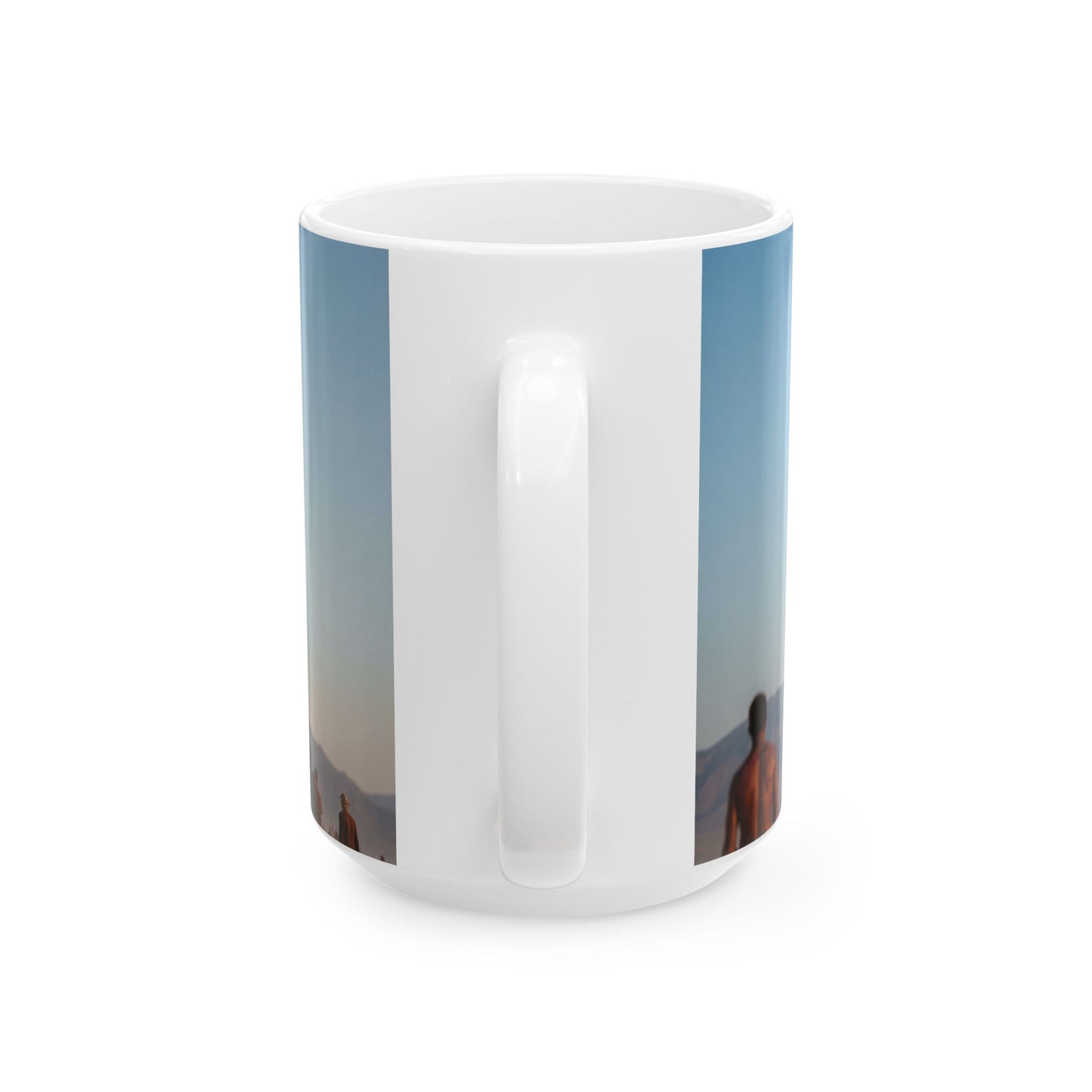 Clock Tower in the Desert Ceramic Mug – Timeless Wanderer’s Oasis
