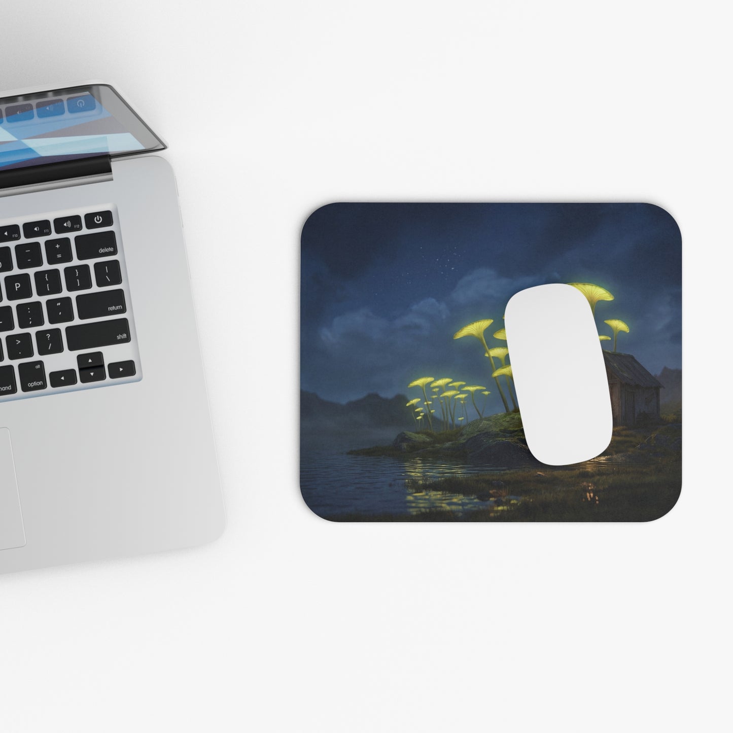 Luminous Mushroom Cottage Mouse Pad – Night’s Quiet Glow
