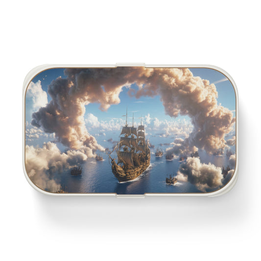 Celestial Fleet Bento Lunch Box – Voyage Through Cloud-Curtained Skies