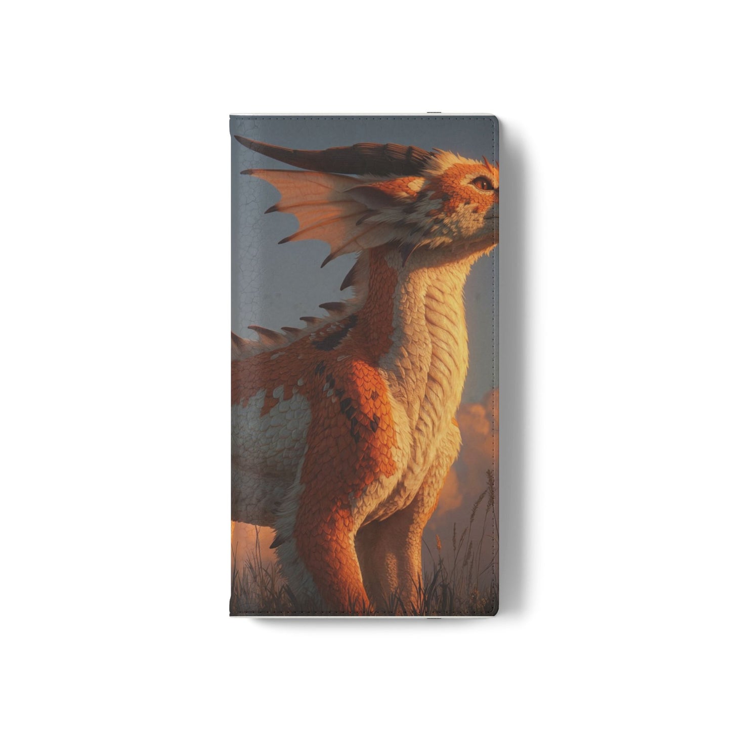 Gilded Dragon Flip Cases – Amber Sunset Guardian