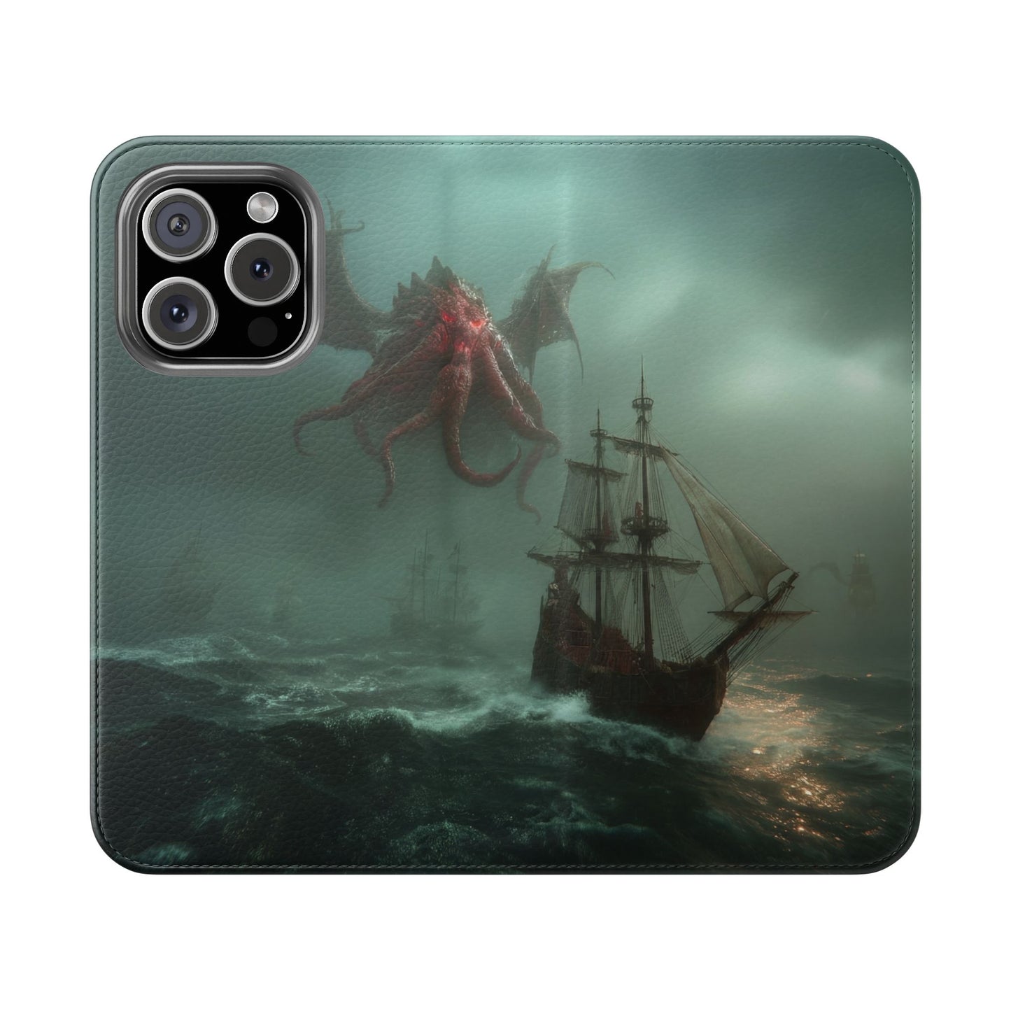 Leviathan Dragon Flip Cases – Crimson Sentinel at Sea