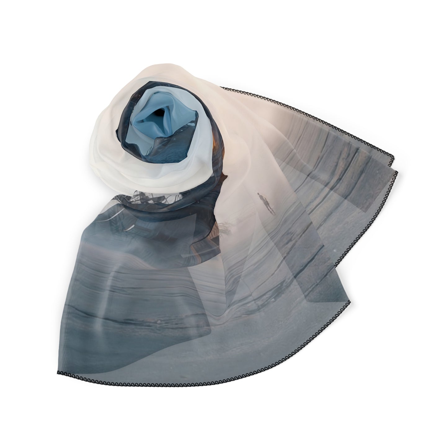 Skyward Steam Tower Poly Scarf – Industrial Dawn Dreamscape