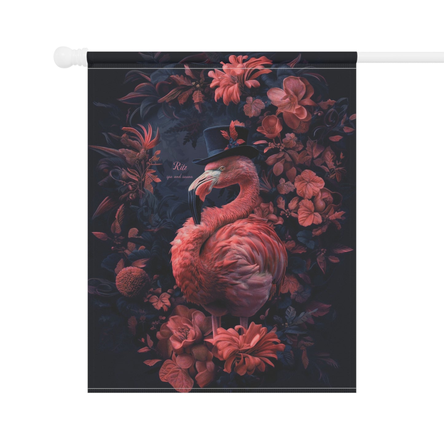 Elegant Flamingo in Top Hat - Garden Flag