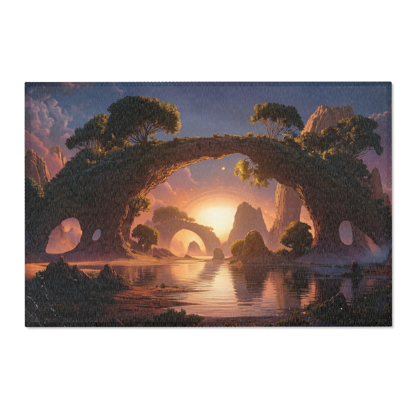 Ancient Tree Archway Area Rugs – Sunset Portal Dreamscape