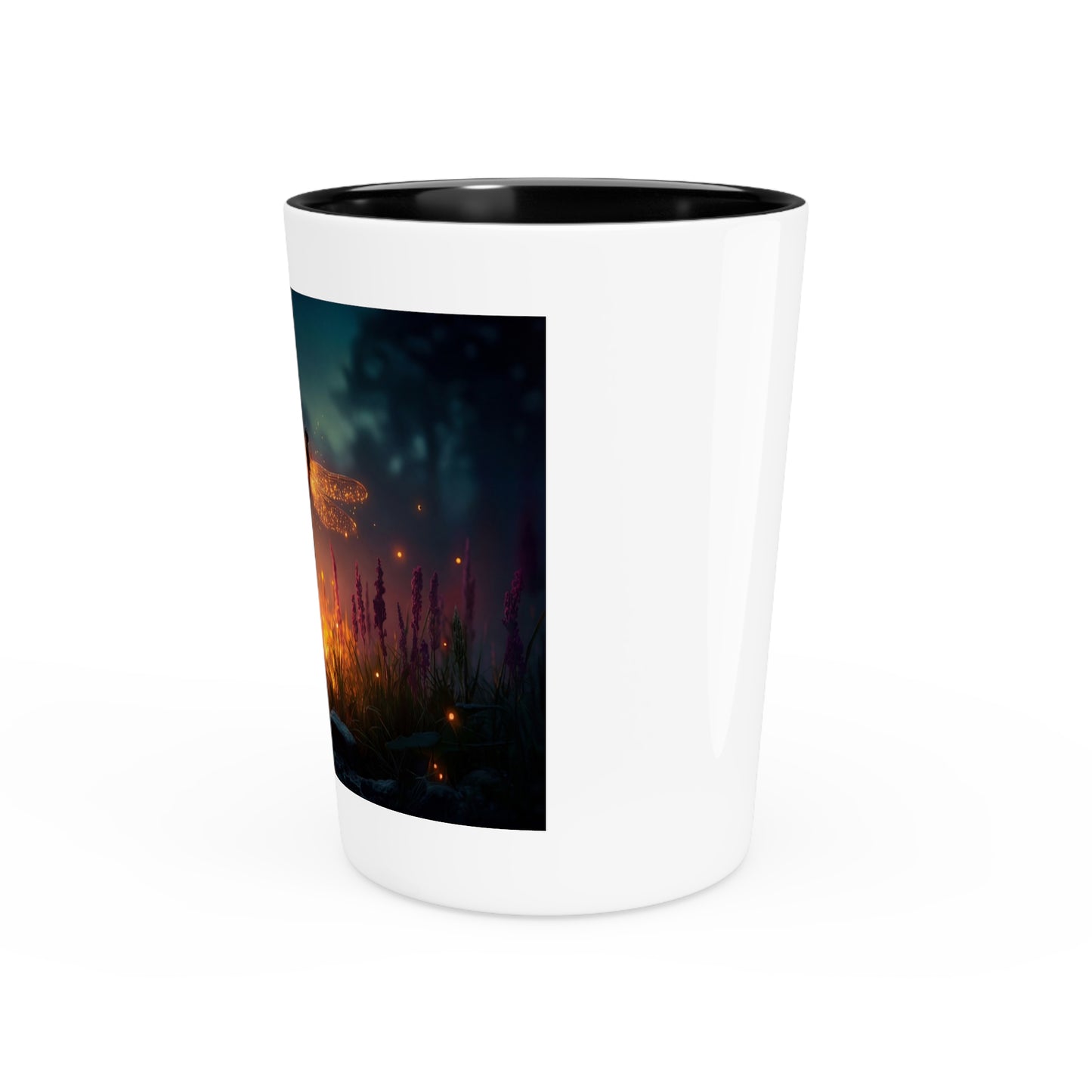 Glowing Dragonfly Shot Glass – Twilight Meadow Luminescence