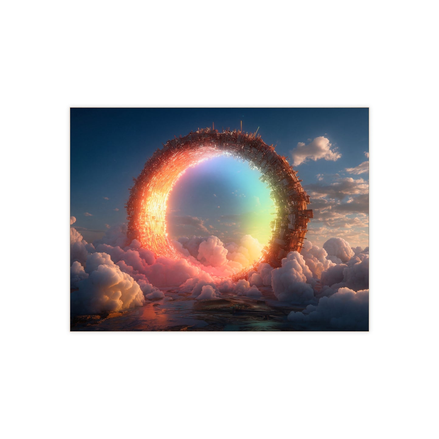 Celestial Vortex Ceramic Photo Tile – Indigo Cloud Dreamscape