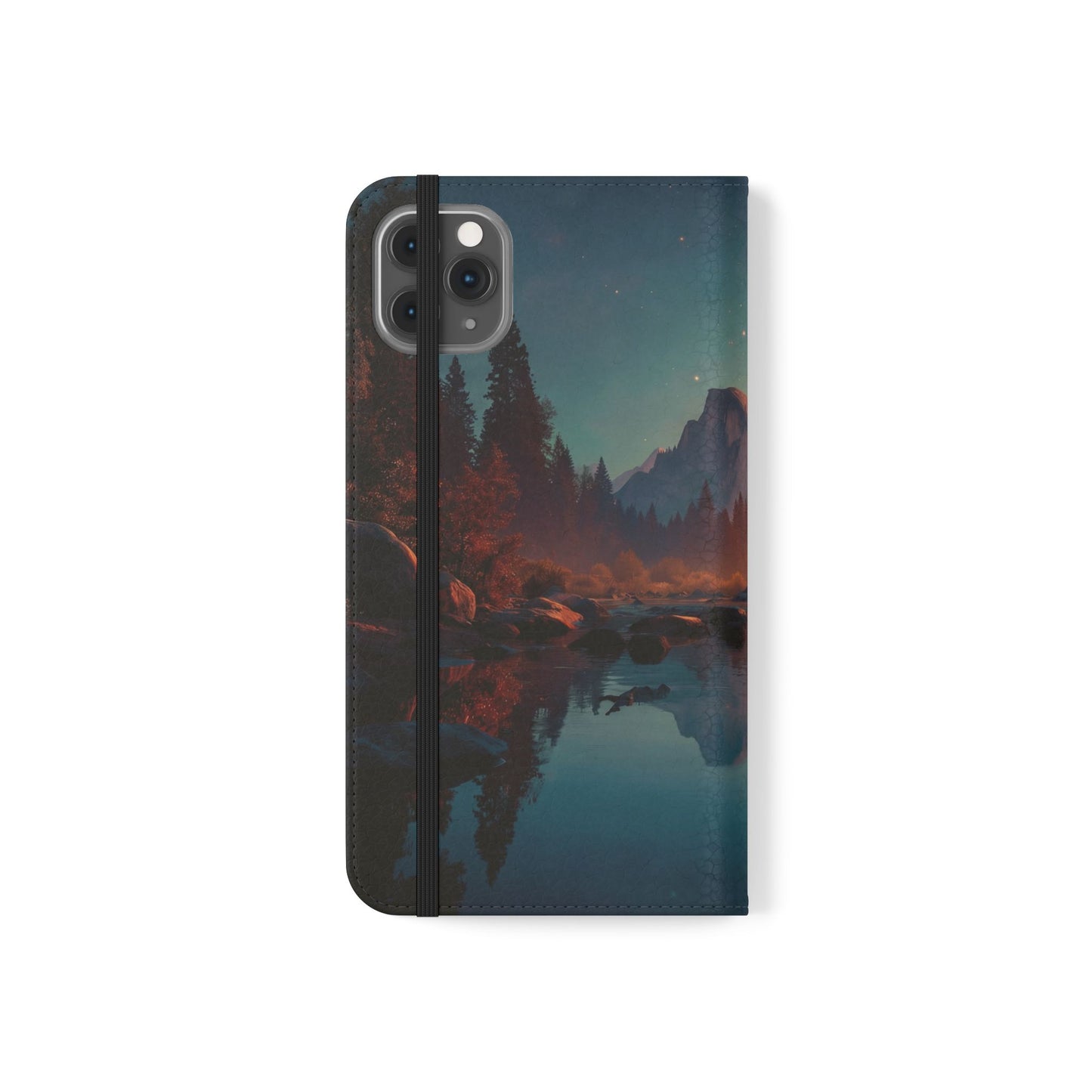 Starlit Valley Flip Cases – Twilight River and Half Dome Reflections