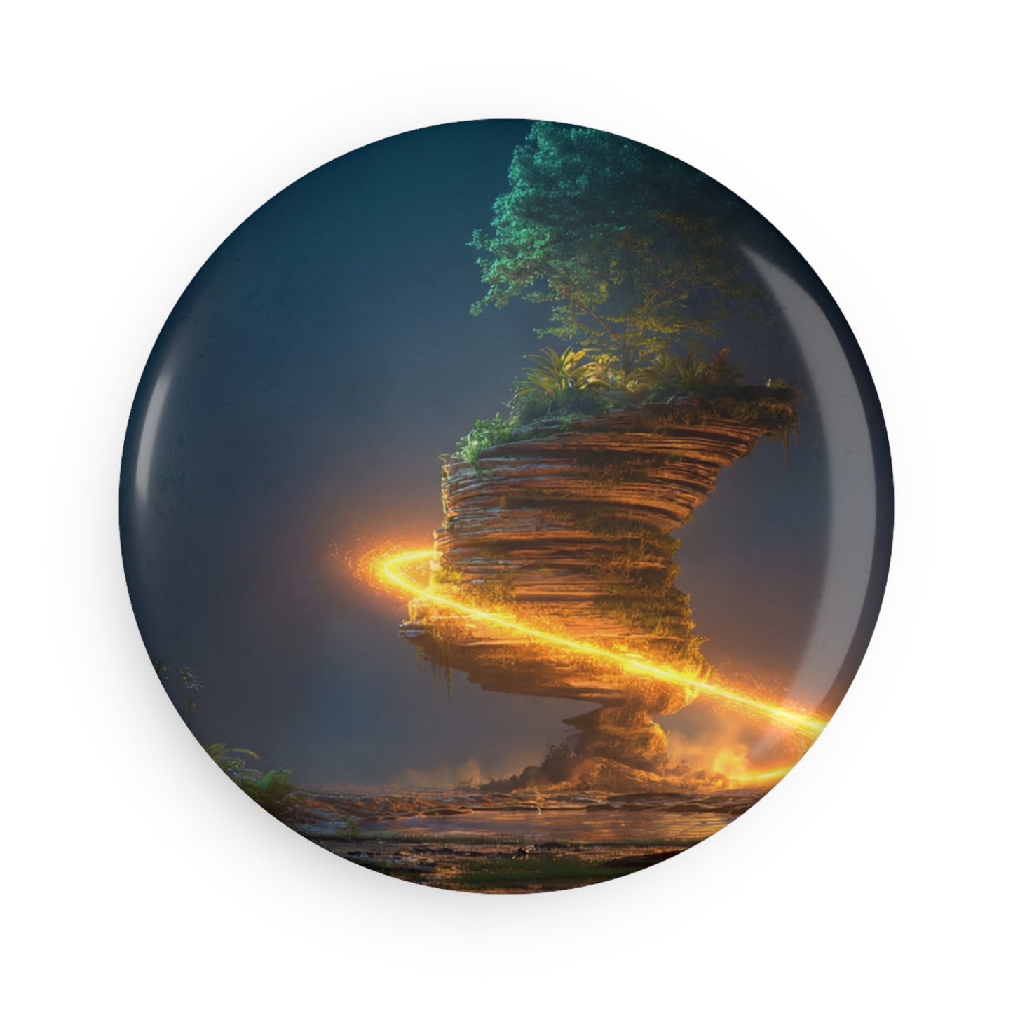 Floating Island Tree Magnet – Luminous Jungle Portal