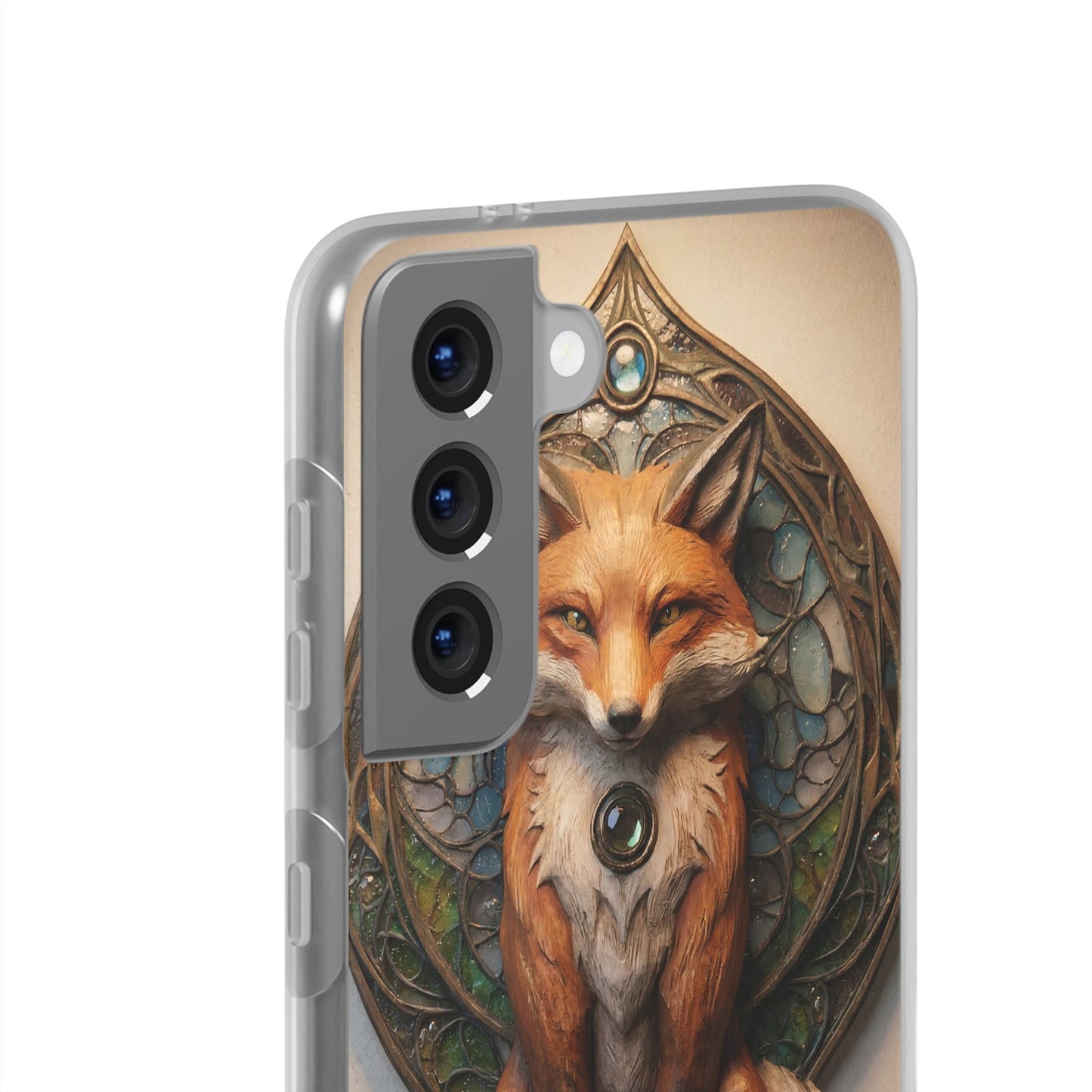 Fox Sentinel Flexi Cases – Amber Glow Through Stained Glass