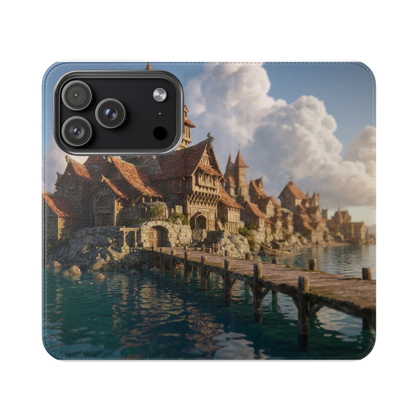 Cobblestone Harbor Flip Cases – Timber Town Seaside Walkway