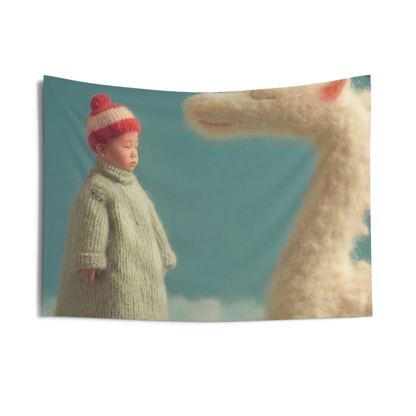 Woolen Dragon and Child Indoor Wall Tapestries – Soft Sky Sanctuary