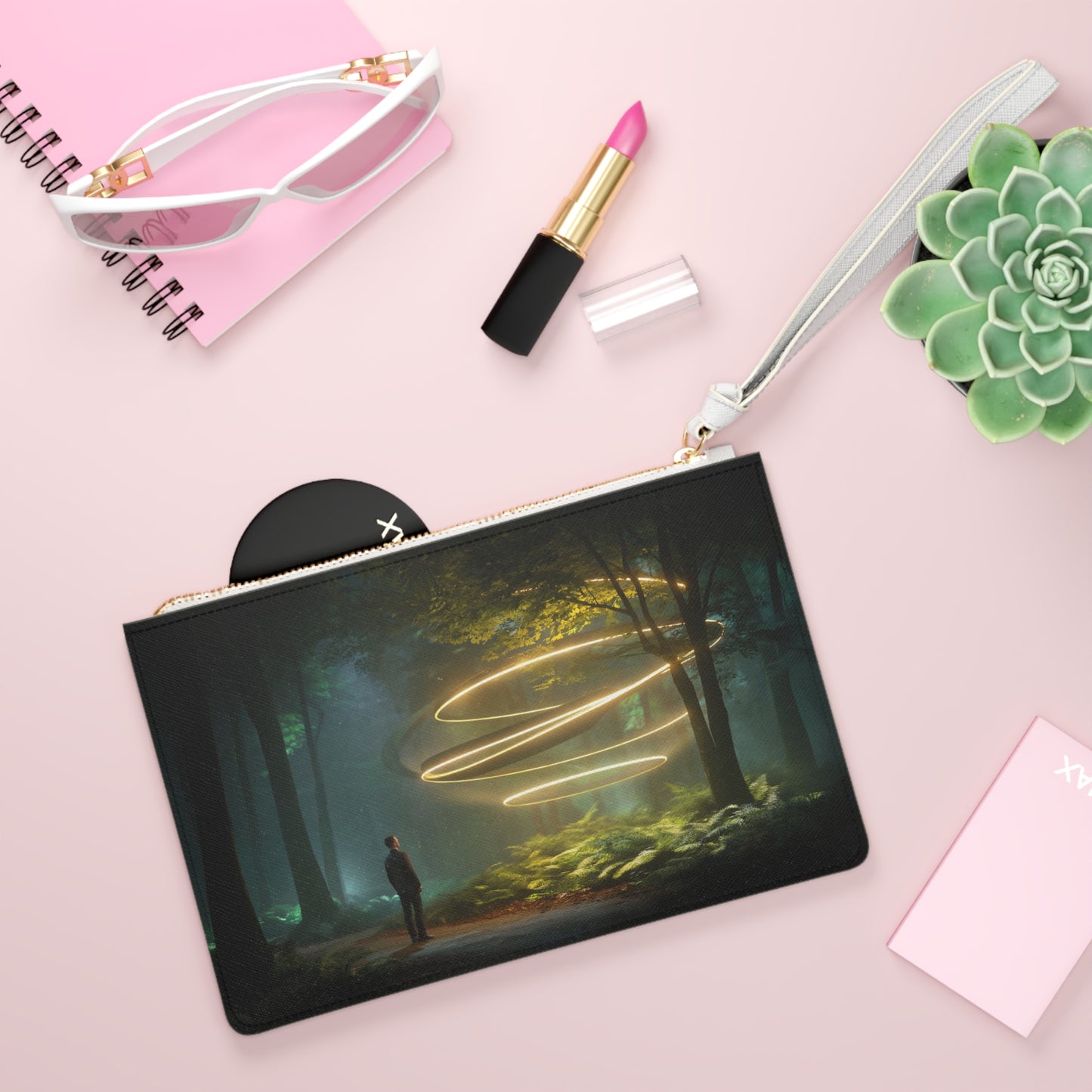 Celestial Vortex Clutch Bag – Indigo Cloud Dreamscape