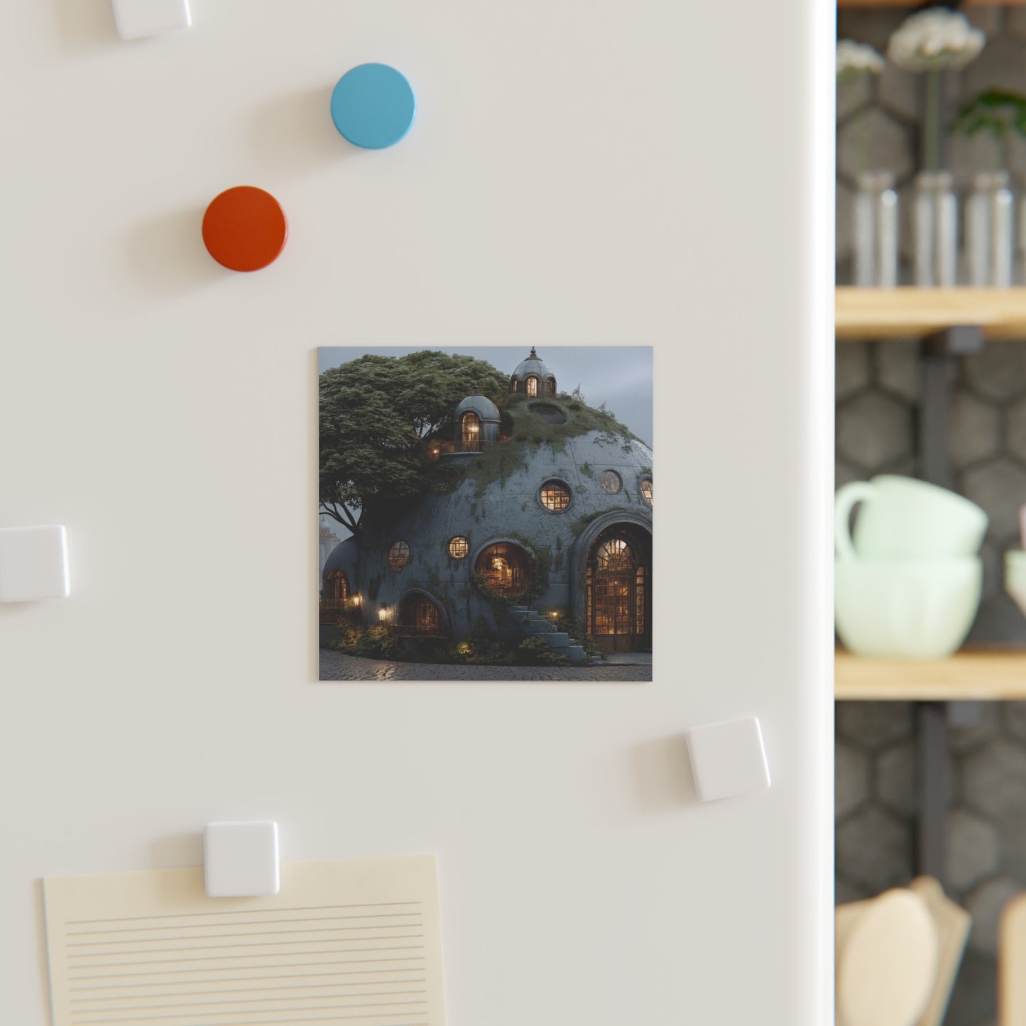 Skyborne Library Magnet – Moss-Covered Orbital Dwelling