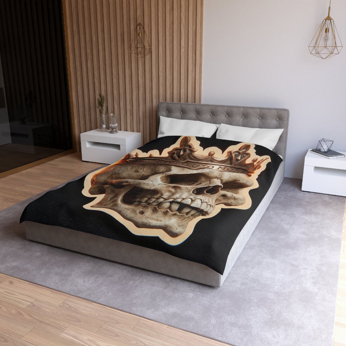 Crowned Skull Microfiber Duvet Cover – Regal Mortality Dreamscape