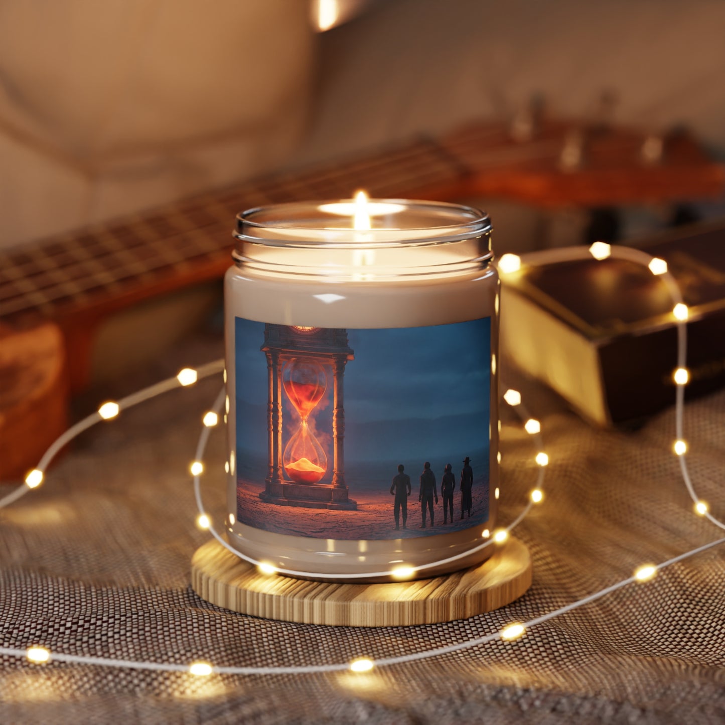 Hourglass Monument Scented Soy Candles with White Lid, 9oz – Glowing Sands of Time