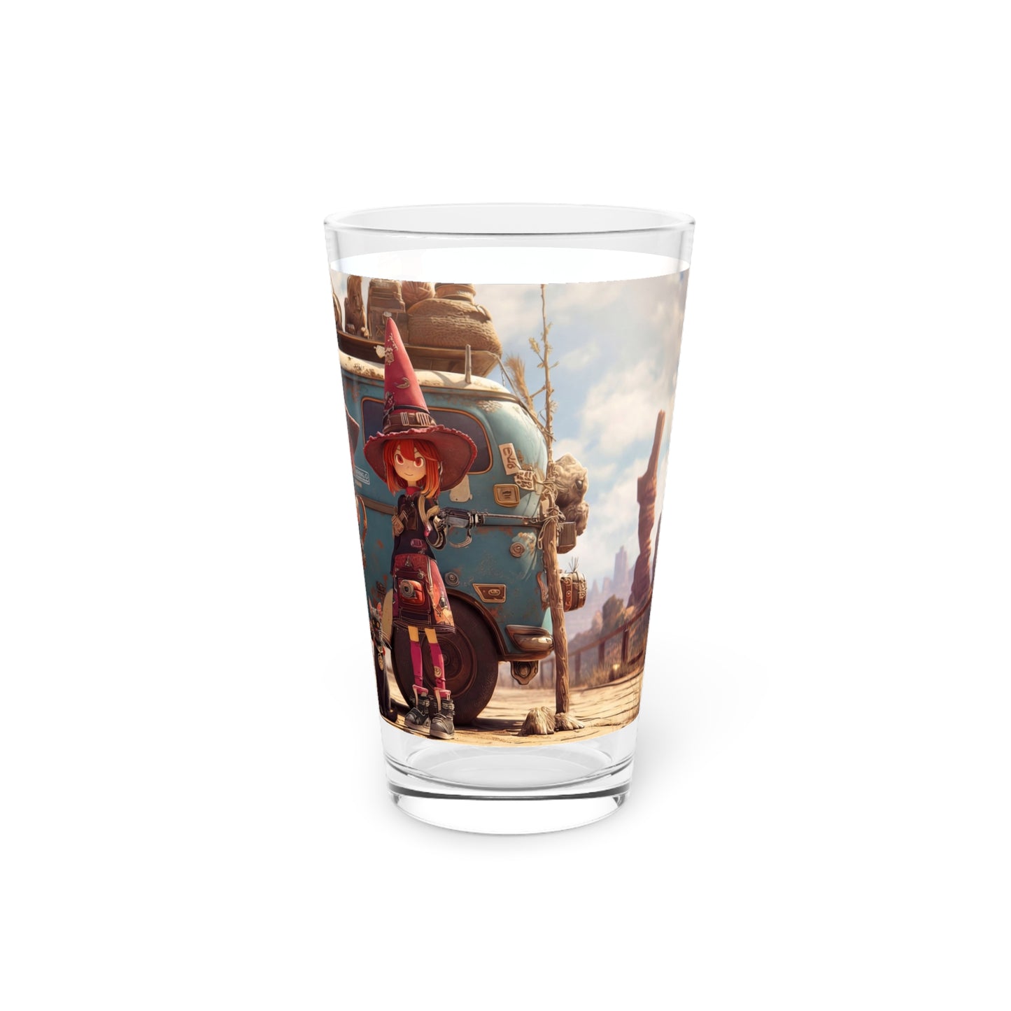 Witch Roadtrip Pint Glass, 16oz – Dusty Van & Three Witches’ Sunset