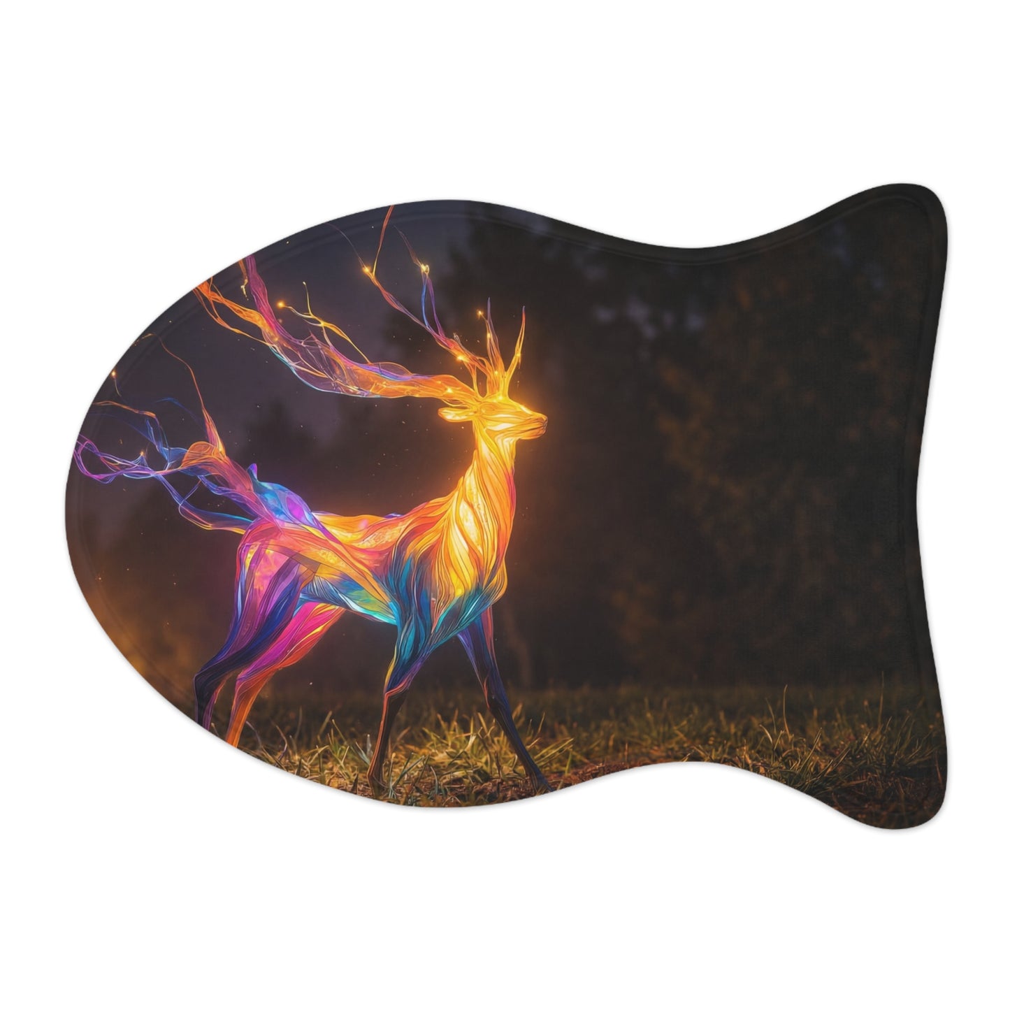 Chromatic Stag Pet Feeding Mats – Electric Forest Glow