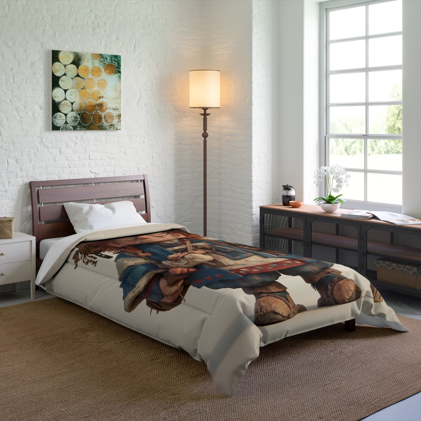 Forest Wise Man Comforter – Woven Moss & Mushroom Trailblazer