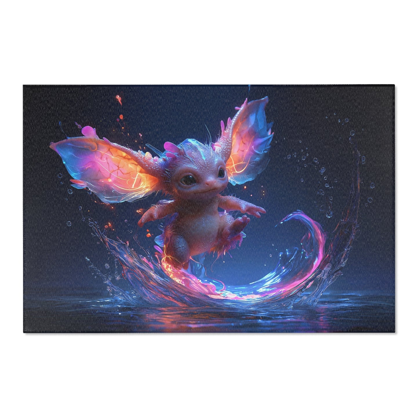 Neon Dragonling Area Rugs – Liquid Light Playtime