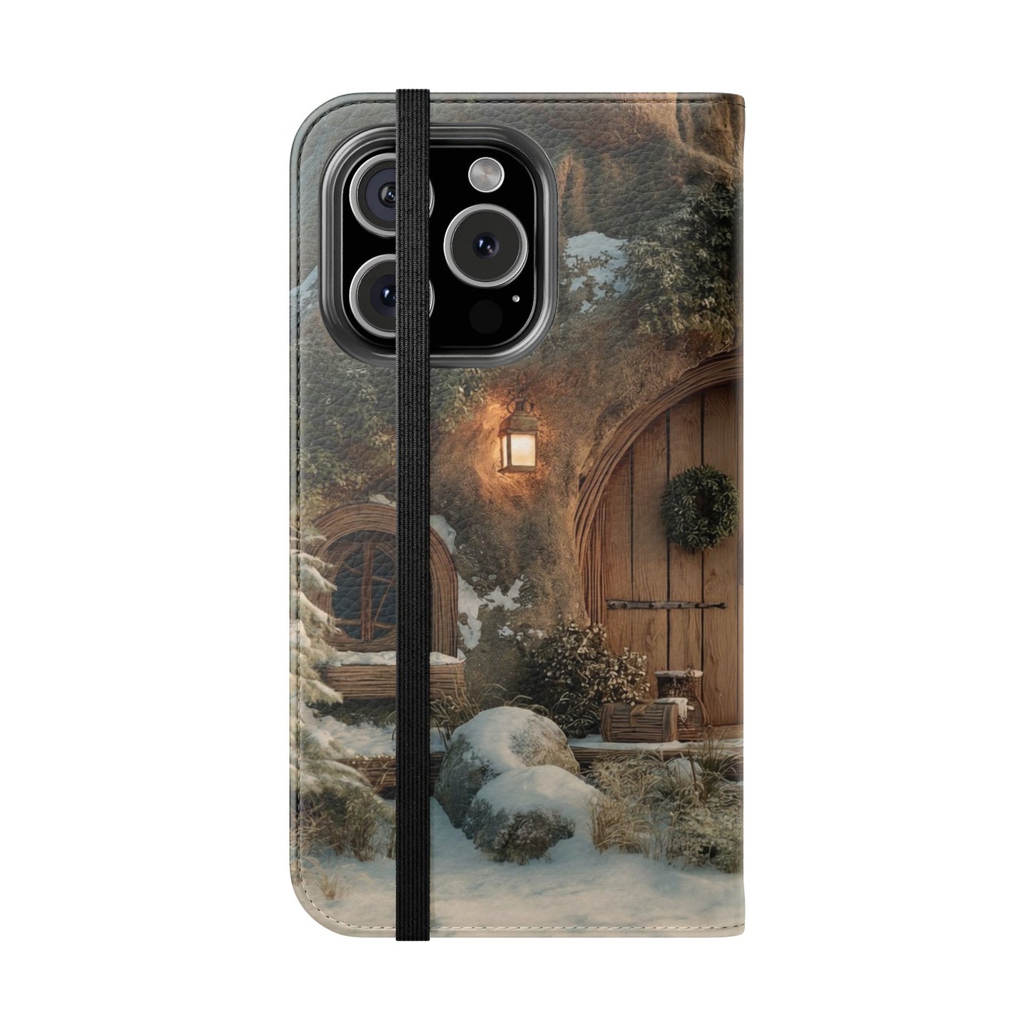 Hobbit Hole Flip Cases – Cozy Winter Doorway Scene