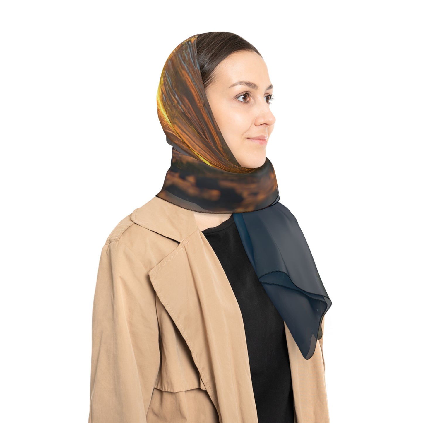 Floating Temple of Light Poly Scarf – Celestial Jungle Gateway