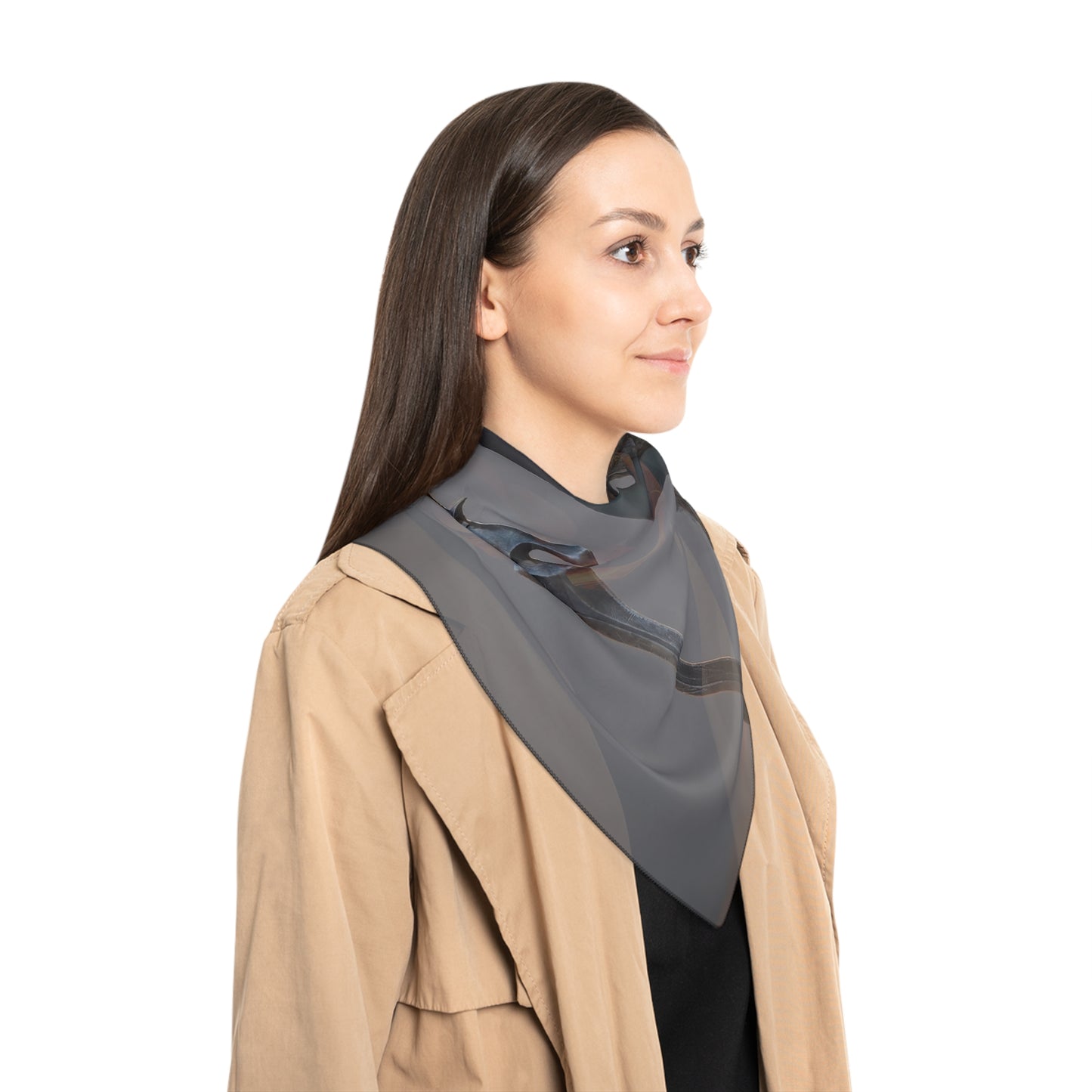 Crimson Sentinel Poly Scarf – Sunset Warrior’s Resting Glow