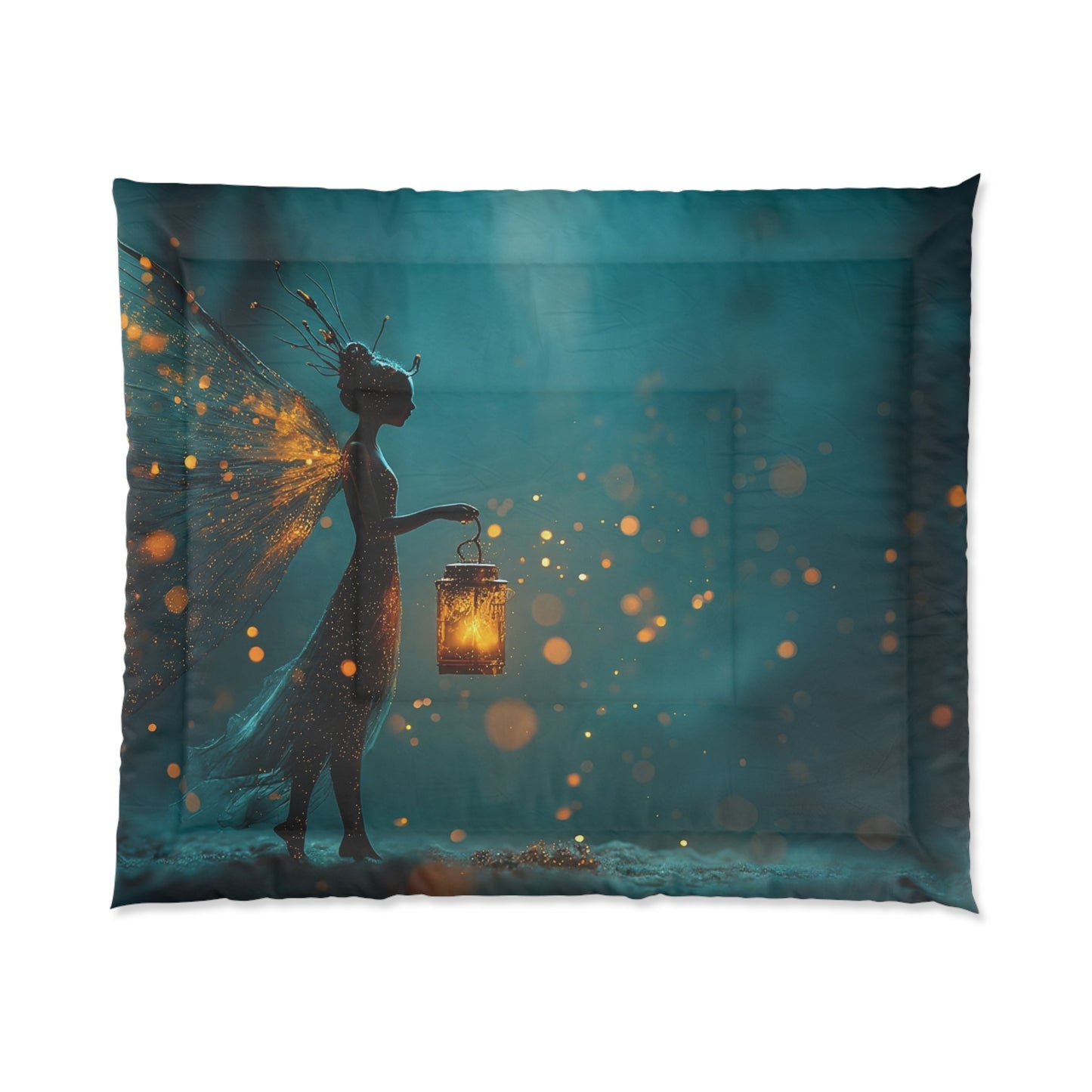 Lantern Fairy Comforter – Warm Glow Through the Twilight Woods