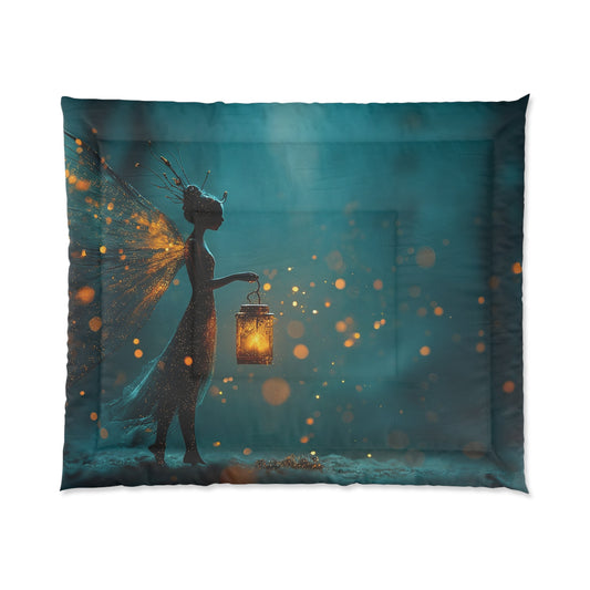 Lantern Fairy Comforter – Warm Glow Through the Twilight Woods