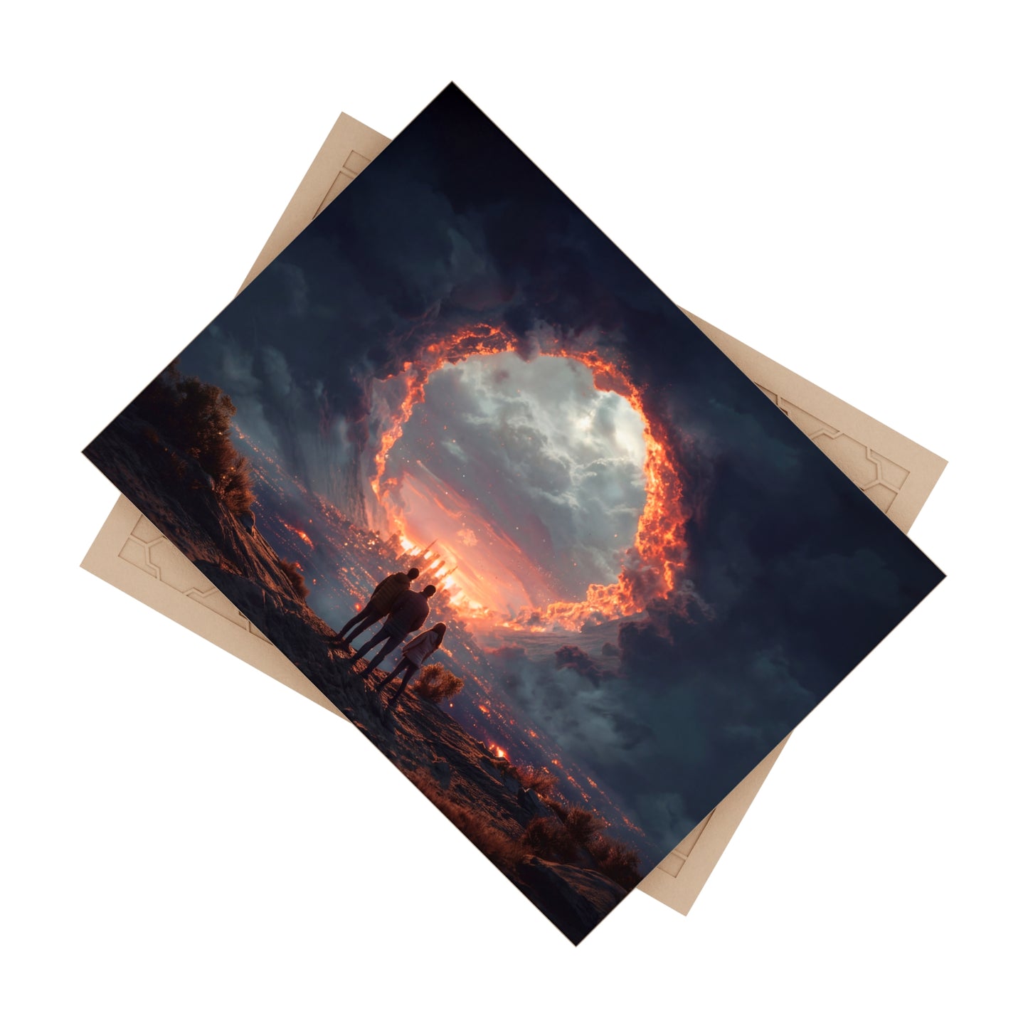 Sky Gate Cityscape Ceramic Photo Tile – Witnessing the Celestial Threshold