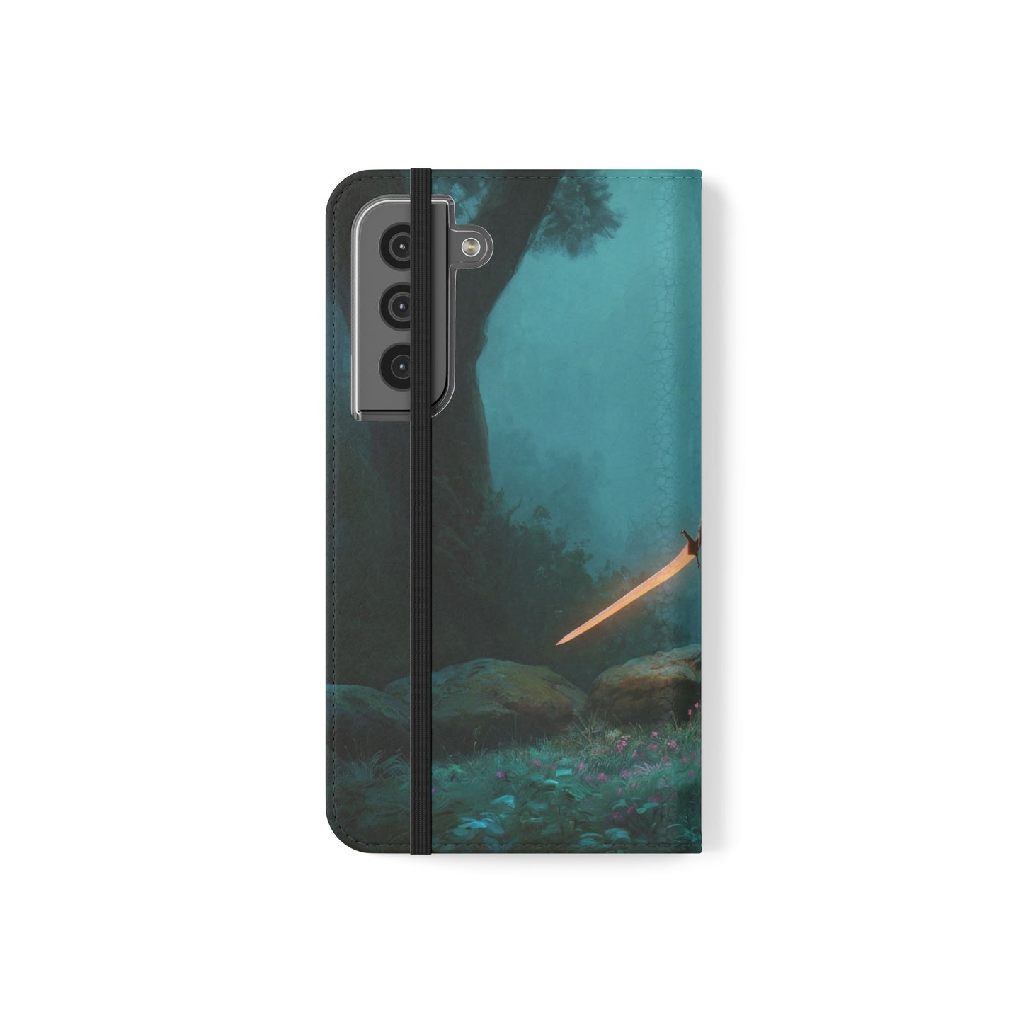 Forest Guardian Flip Cases – Elven Sentinel with Glowing Blade