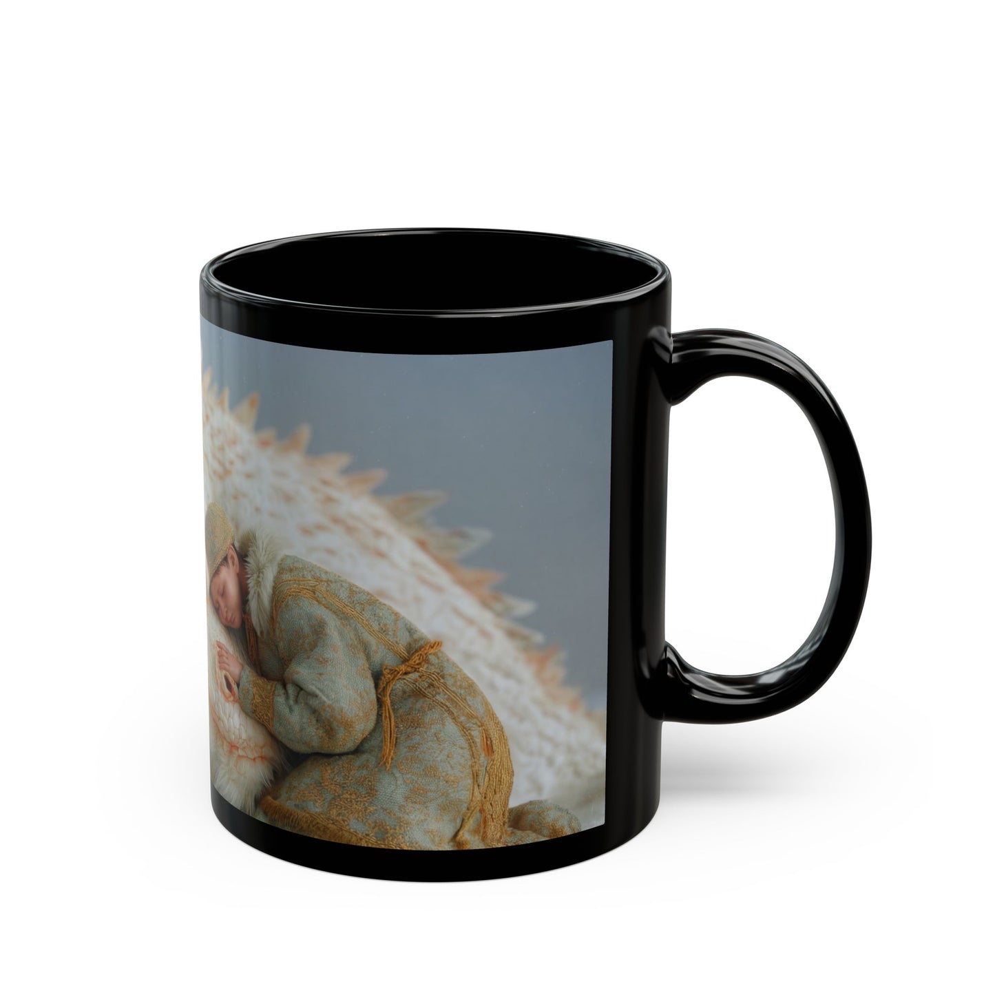 Child and White Dragon Mug – Snowbound Sanctuary Dreamscape