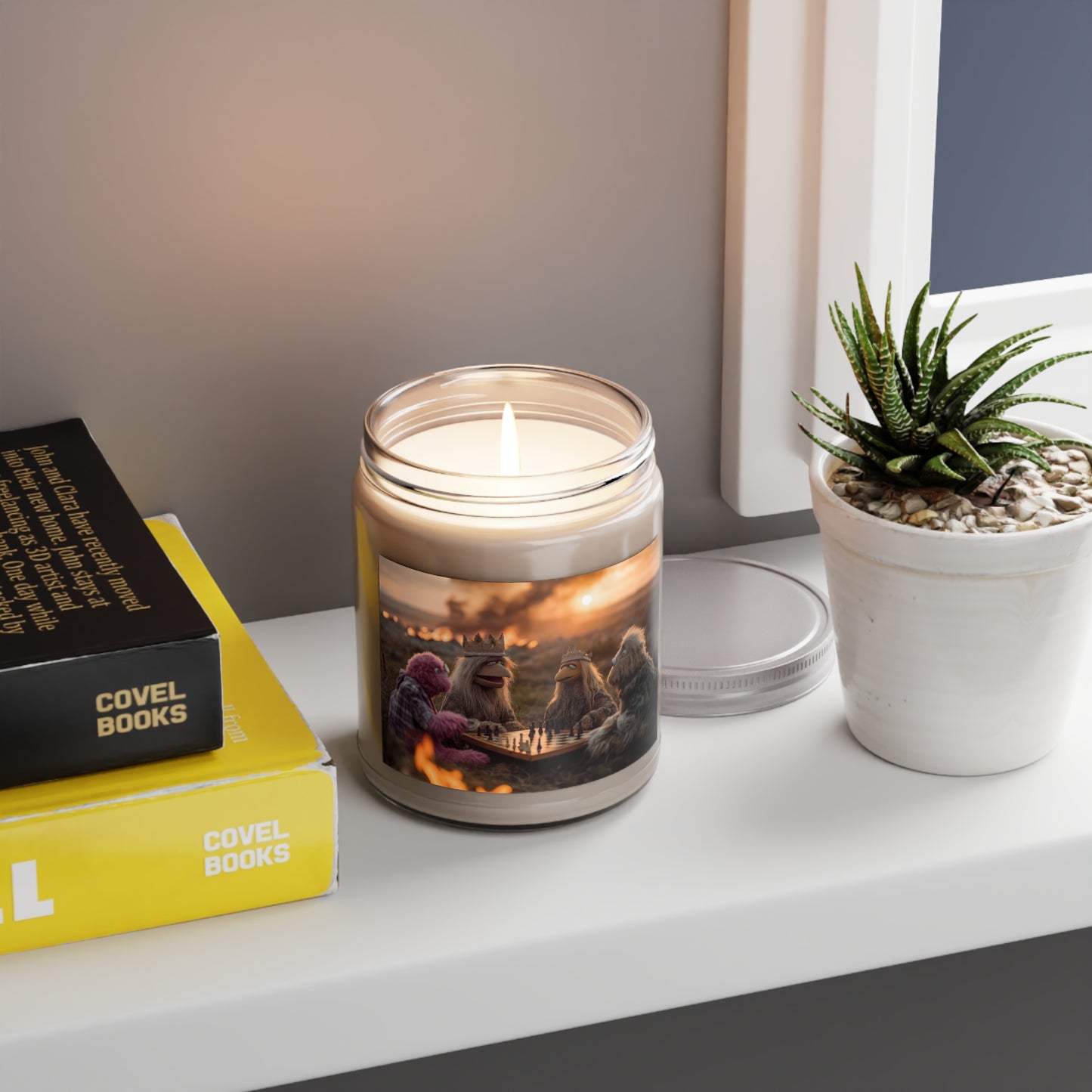 Royal Chess Game Scented Soy Candles with White Lid, 9oz – Sunset Throne Room Ambience