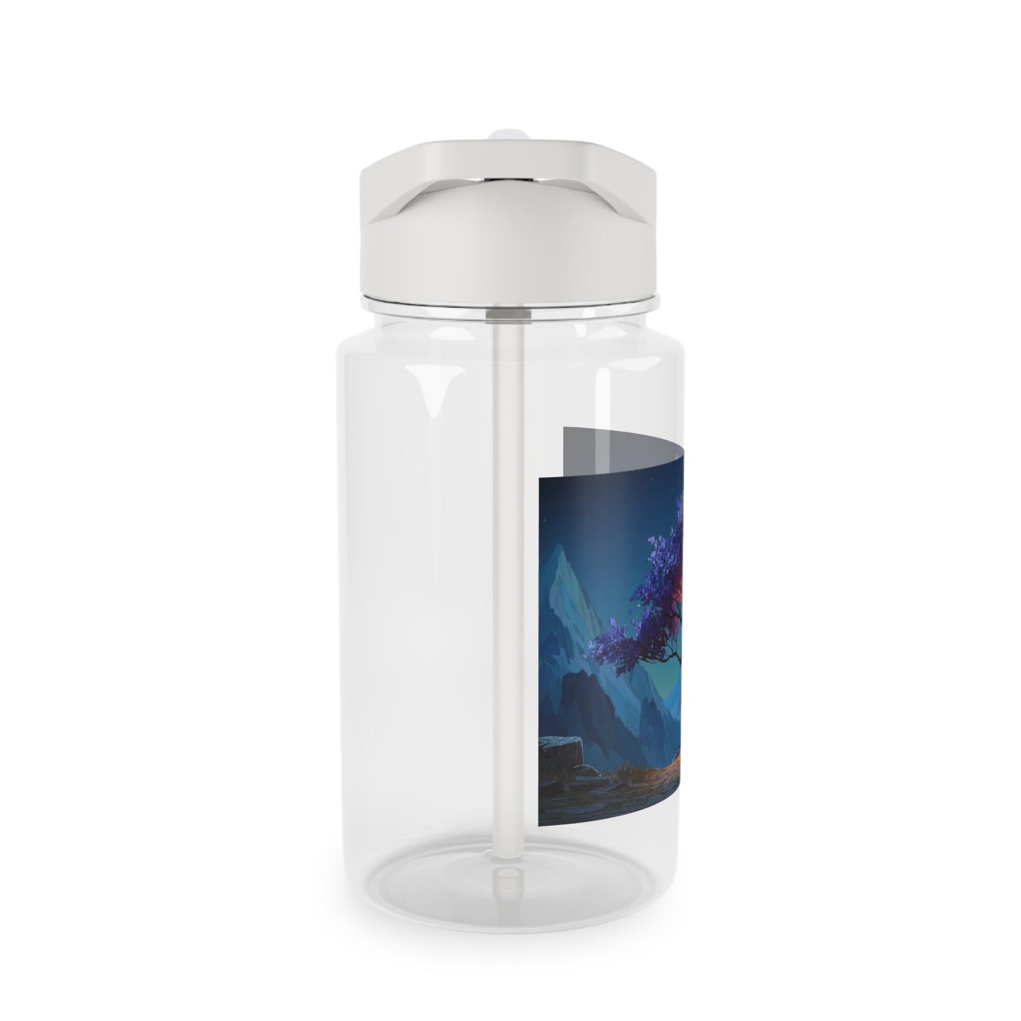Twilight Bloom Tritan Water Bottle – Violet Canopy & Mountain Vista