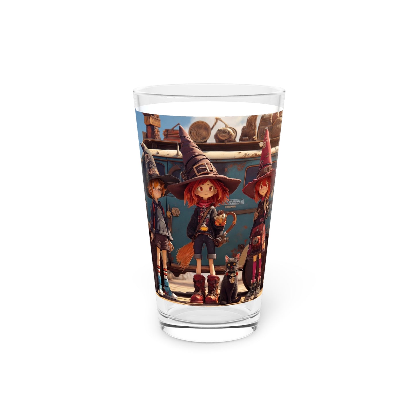Witch Roadtrip Pint Glass, 16oz – Dusty Van & Three Witches’ Sunset