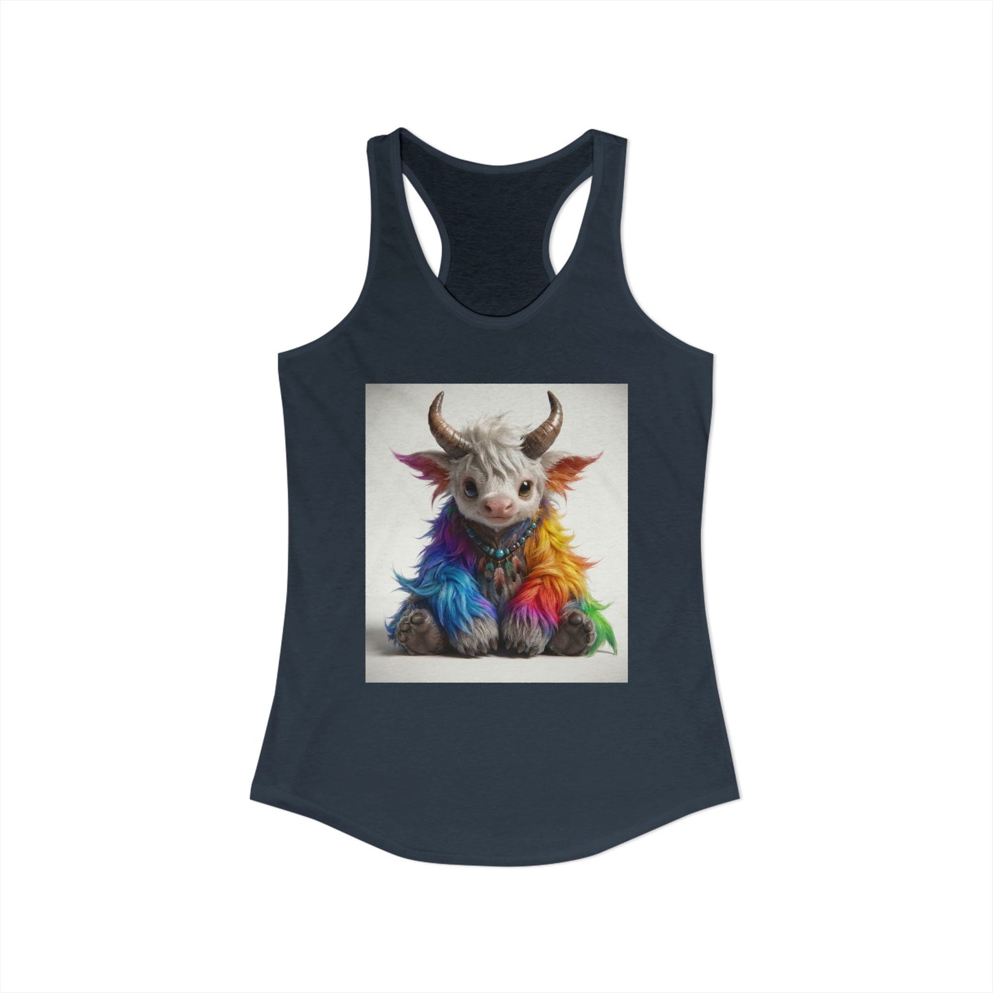 Rainbow Fawn Women's Ideal Racerback Tank – Pastel Horned Guardian