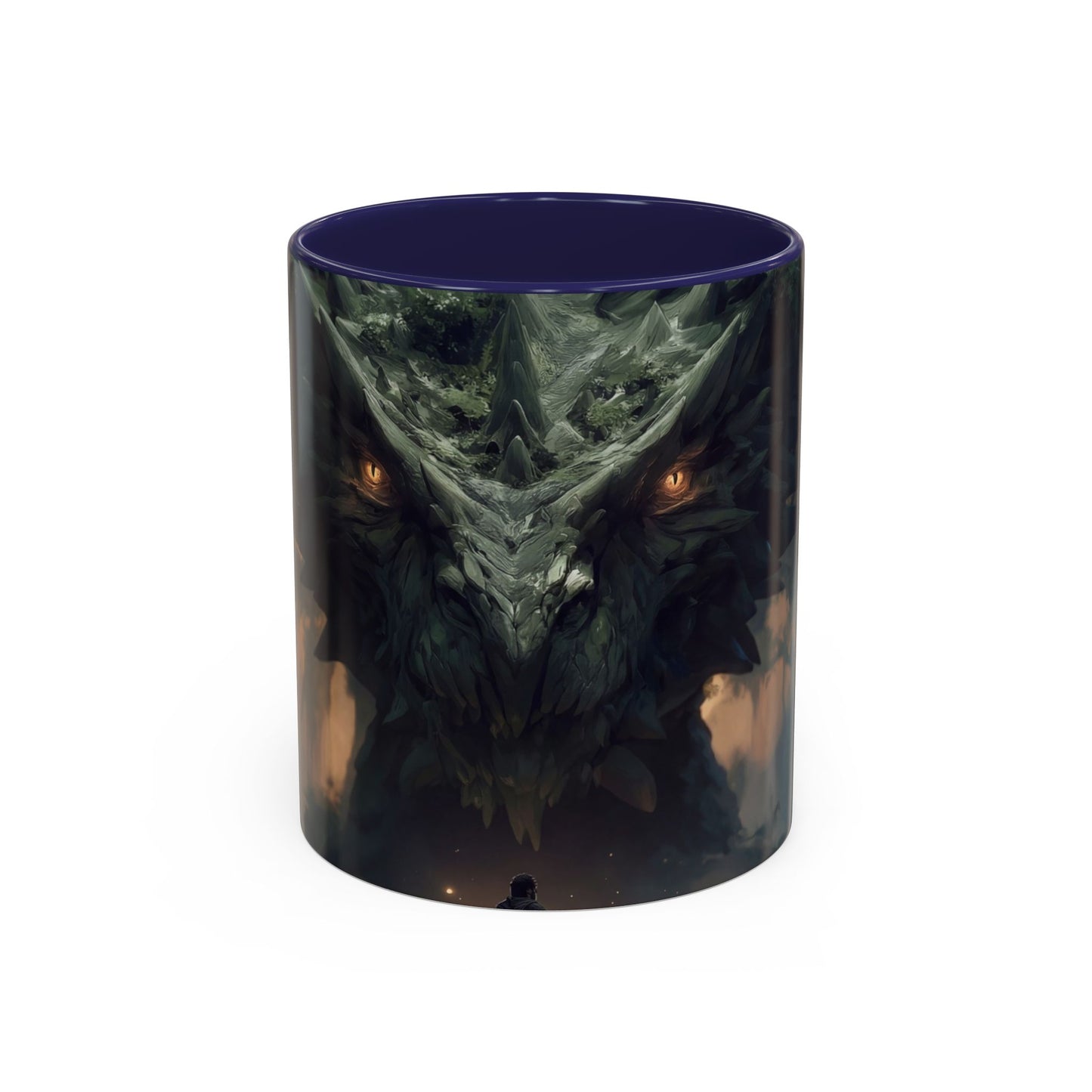 Ancient Dragon Sentinel Accent Coffee Mug (11, 15oz) – Forest Guardian at Dawn