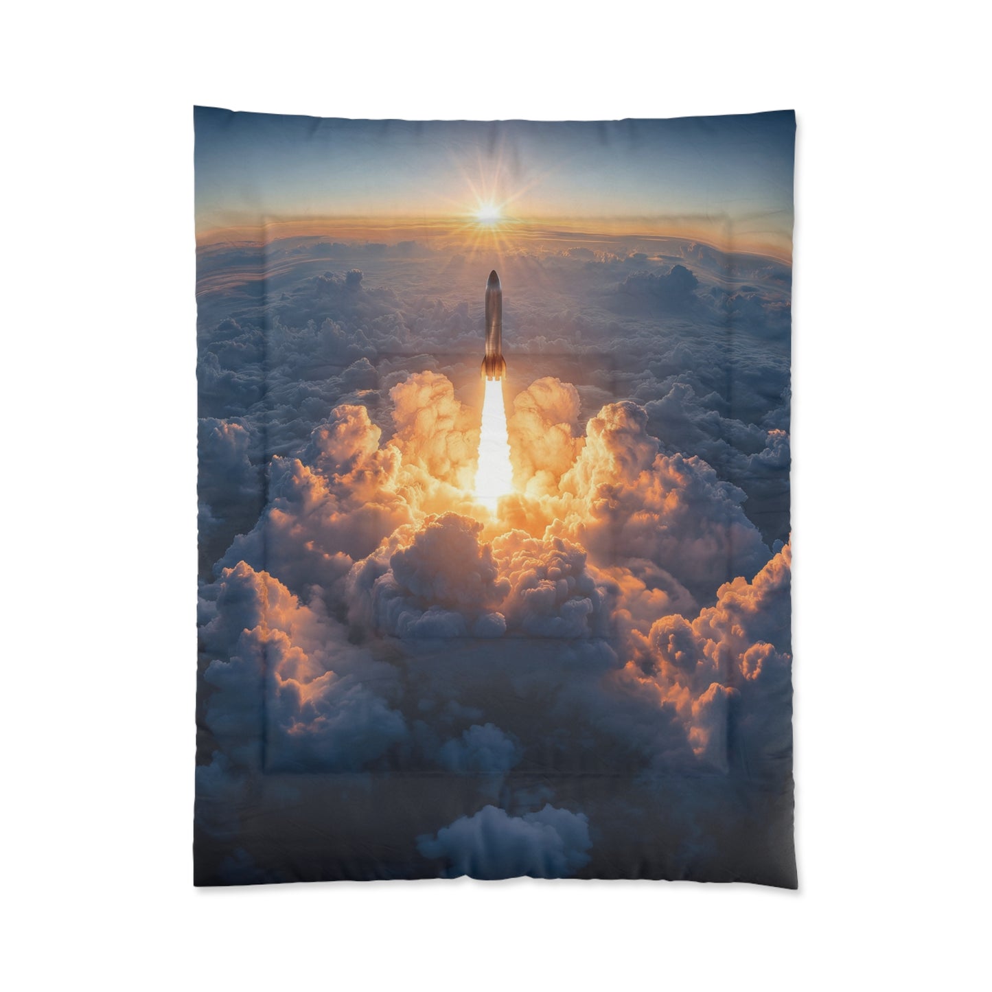 Rocket Ascension Comforter – Sunrise Through the Clouds
