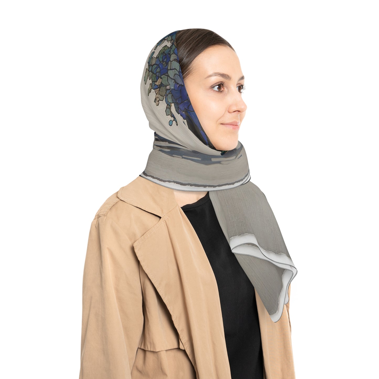 Celestial Stag Poly Scarf – Midnight Sky Antlers