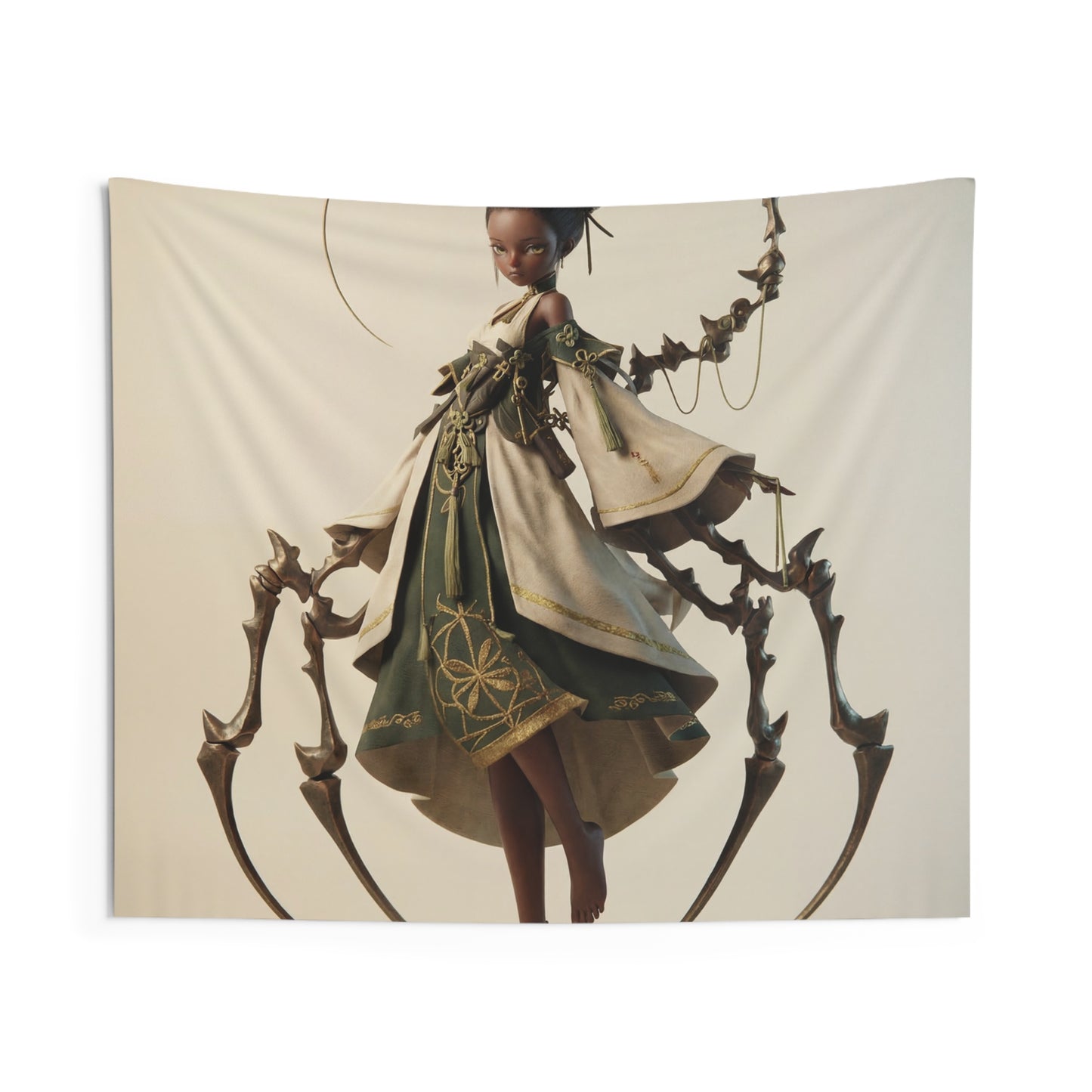 Celestial Weaver Indoor Wall Tapestries – Moonlit Silk and Bone Circle